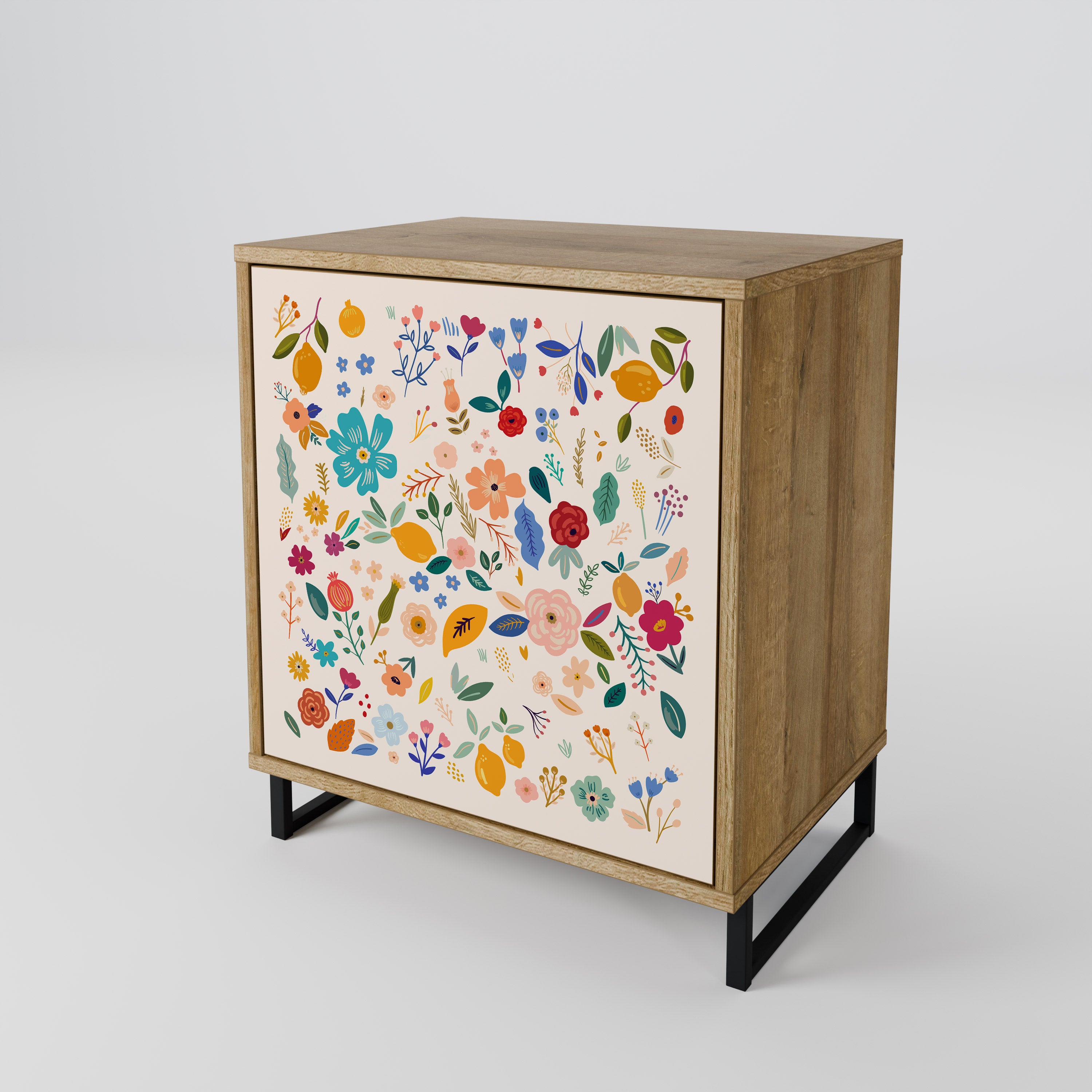 FLORAL COMBINATION Sideboard mit 1 Tür in Eiche-Optik