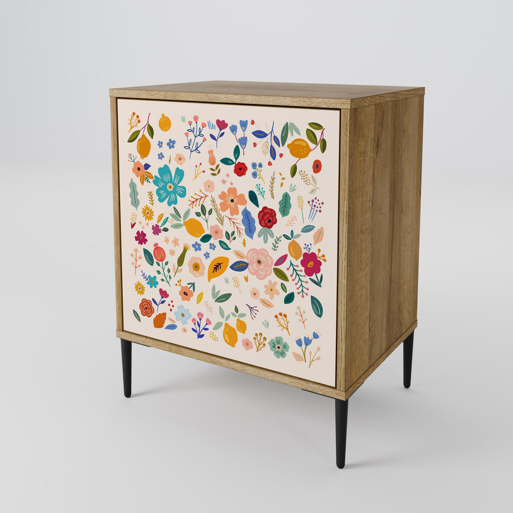 FLORAL COMBINATION Sideboard mit 1 Tür in Eiche-Optik