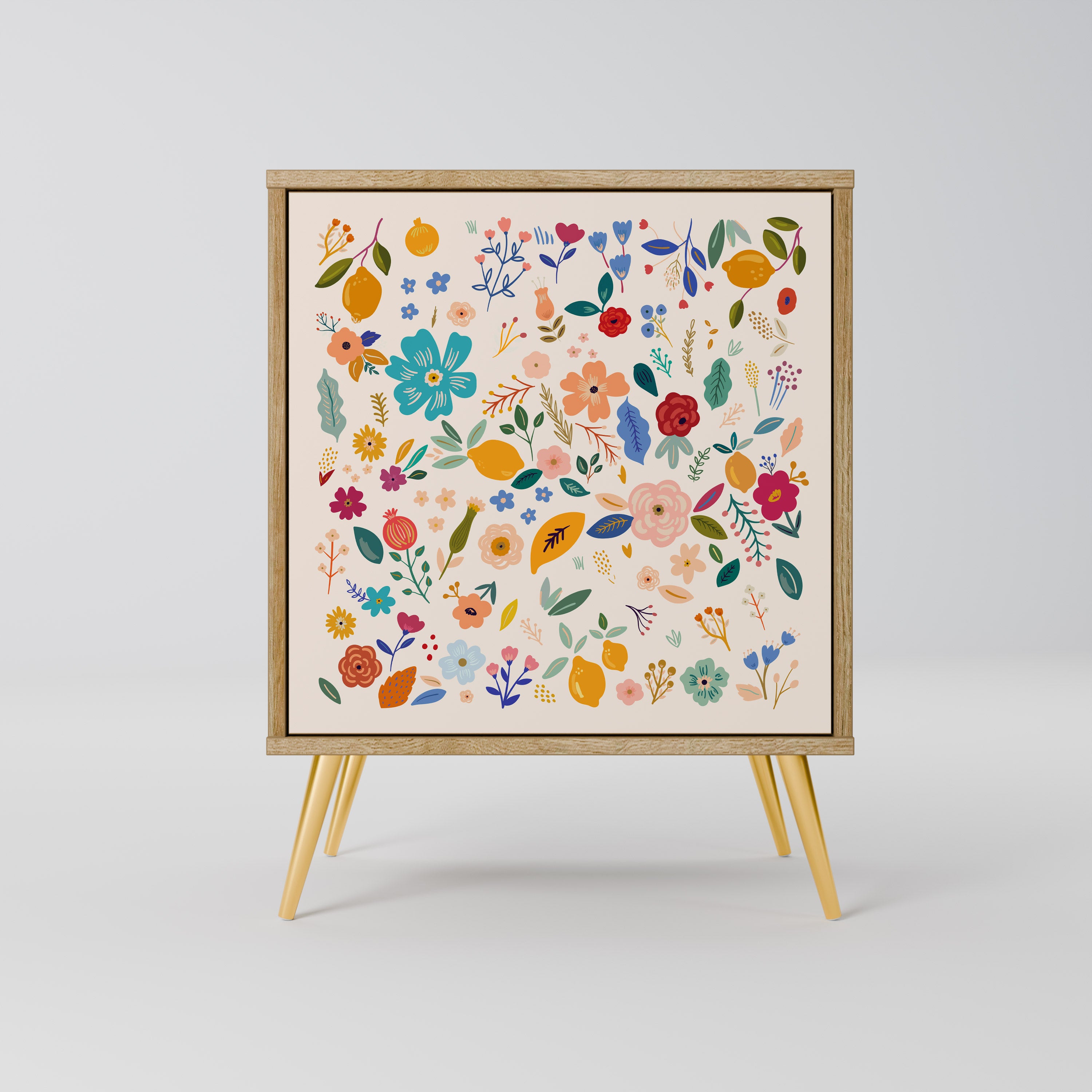 FLORAL COMBINATION Sideboard mit 1 Tür in Eiche-Optik