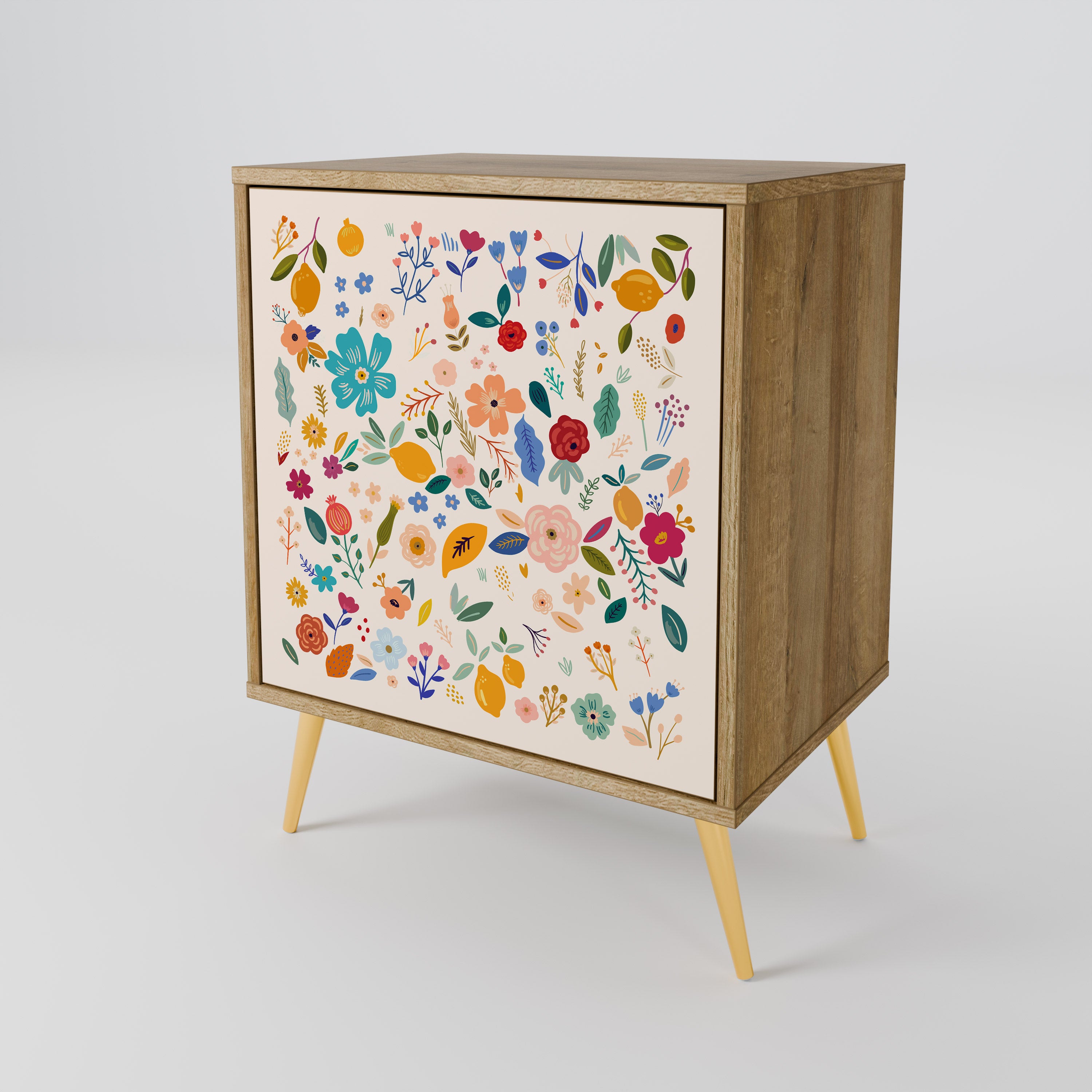 FLORAL COMBINATION Sideboard mit 1 Tür in Eiche-Optik