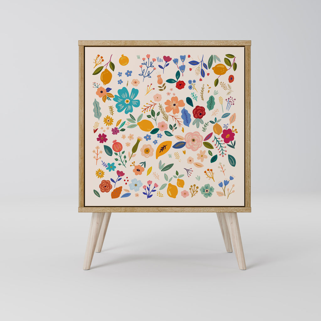 FLORAL COMBINATION Sideboard mit 1 Tür in Eiche-Optik