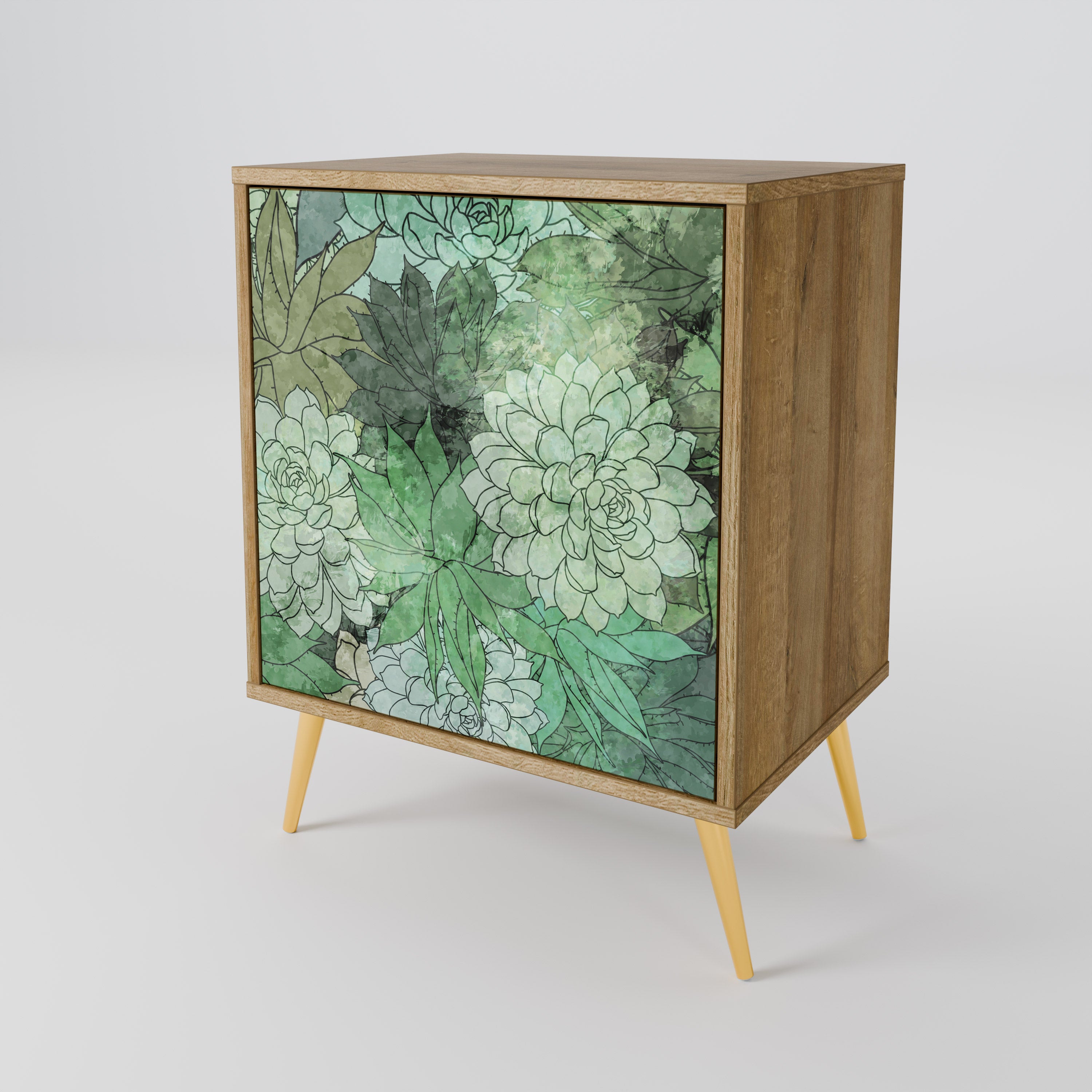 SUCCULENT CLUSTER Sideboard mit 1 Tür in Eiche-Optik