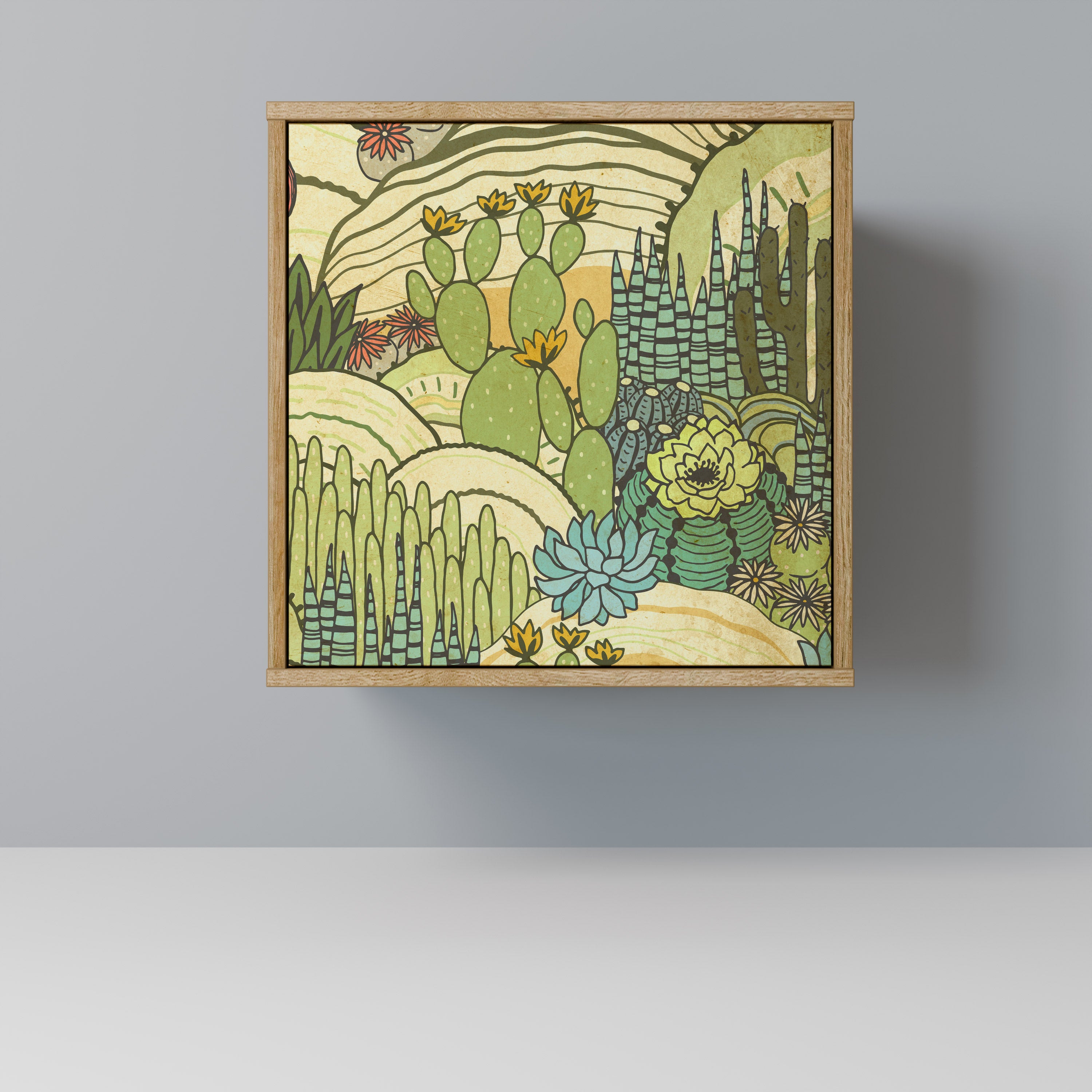 SUCCULENTS KALEIDOSCOPE Sideboard mit 1 Tür in Eiche-Optik