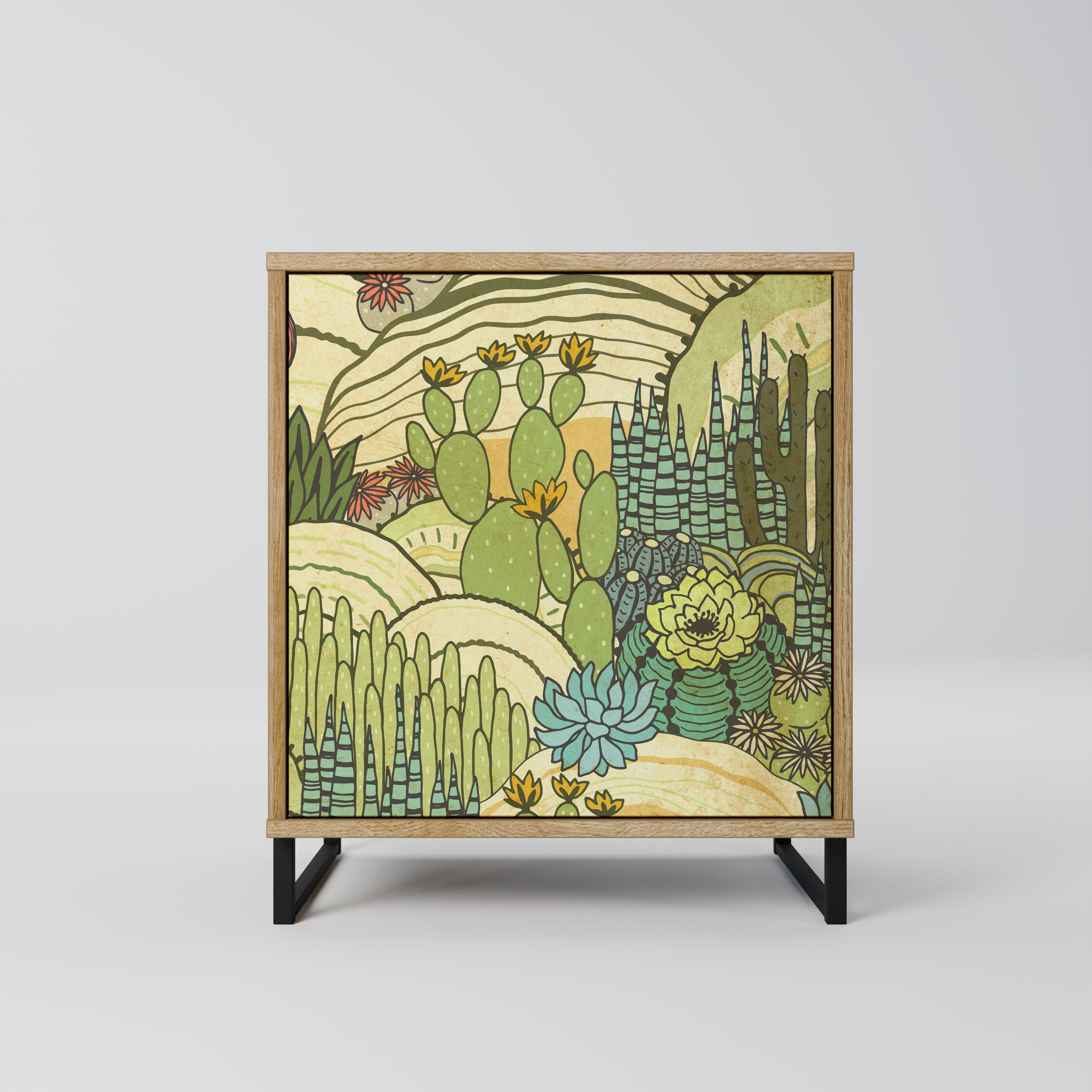 SUCCULENTS KALEIDOSCOPE Sideboard mit 1 Tür in Eiche-Optik