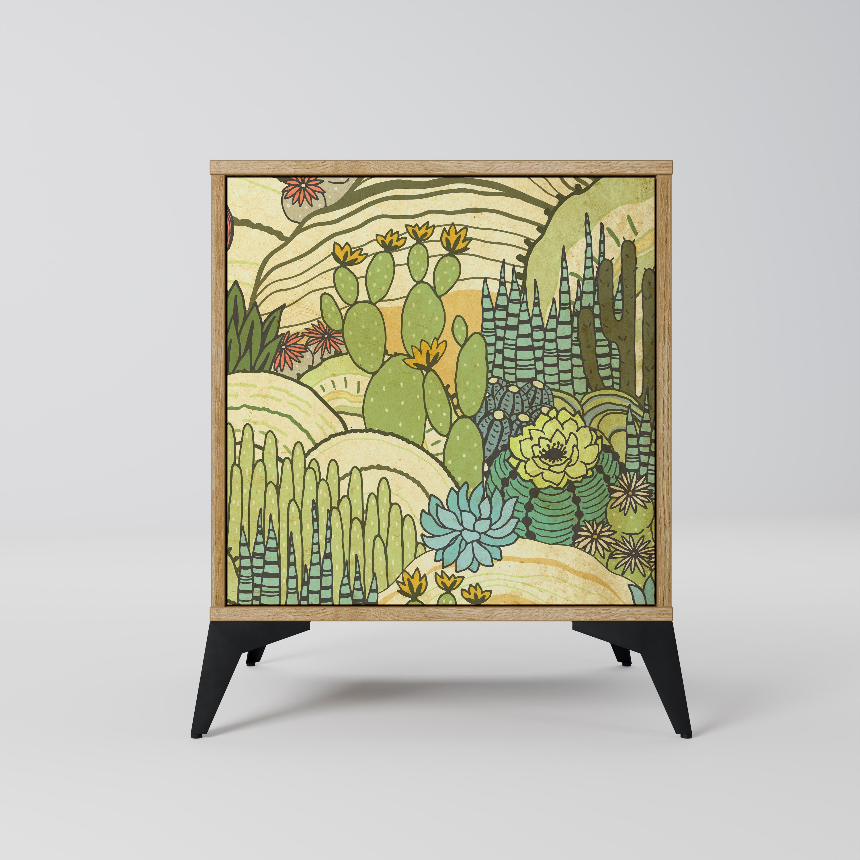 SUCCULENTS KALEIDOSCOPE Sideboard mit 1 Tür in Eiche-Optik