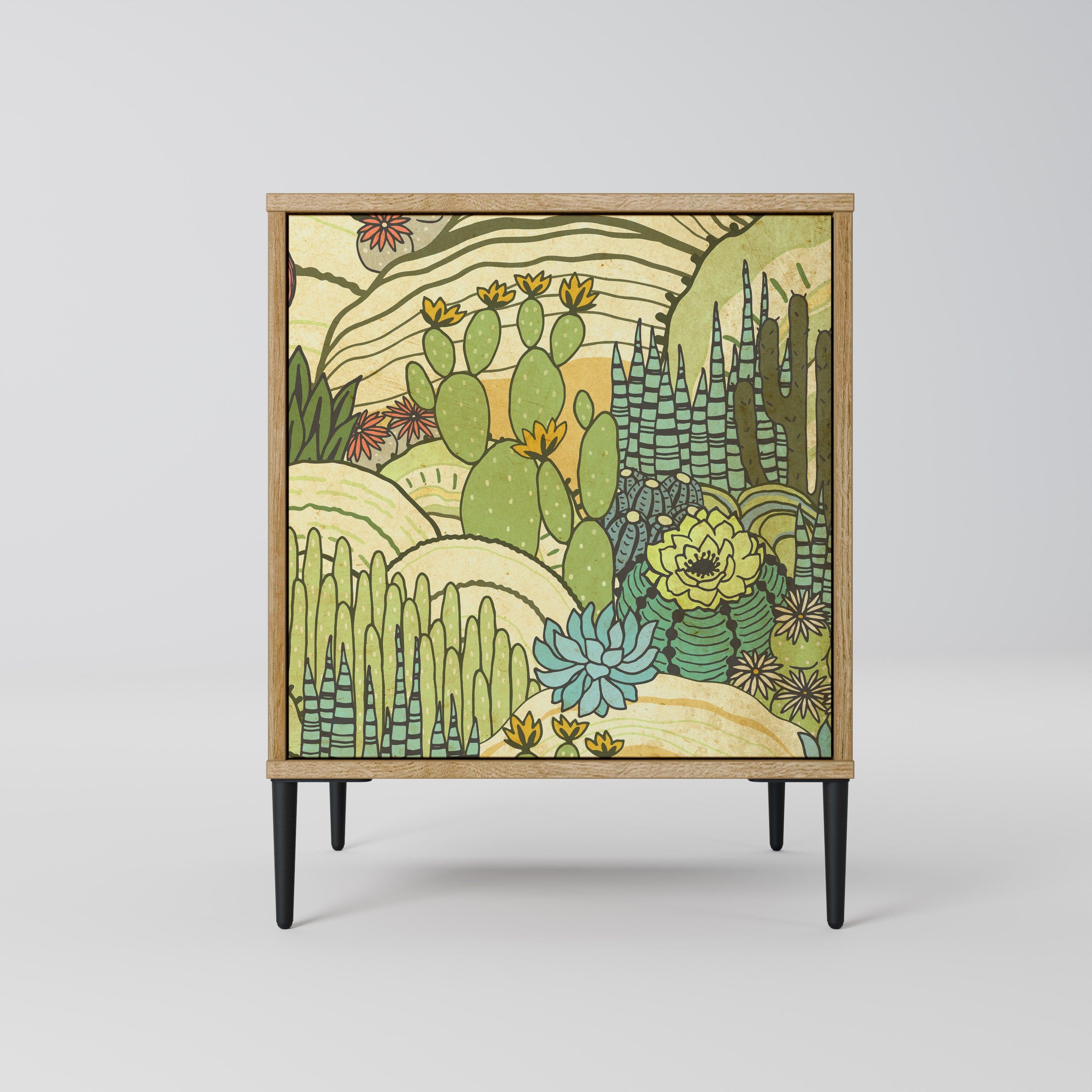 SUCCULENTS KALEIDOSCOPE Sideboard mit 1 Tür in Eiche-Optik