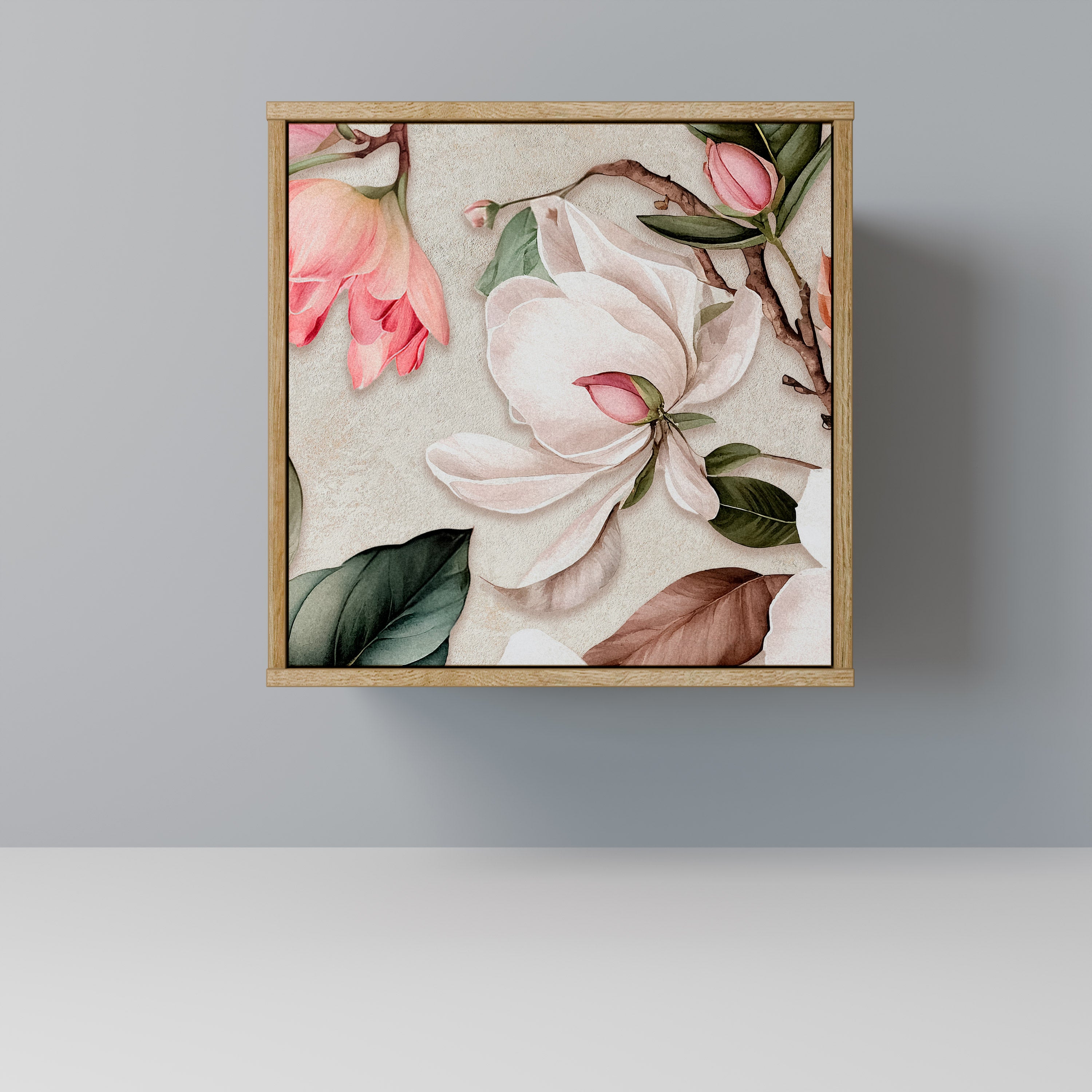 FLORAL GRACE Sideboard mit 1 Tür in Eiche-Optik