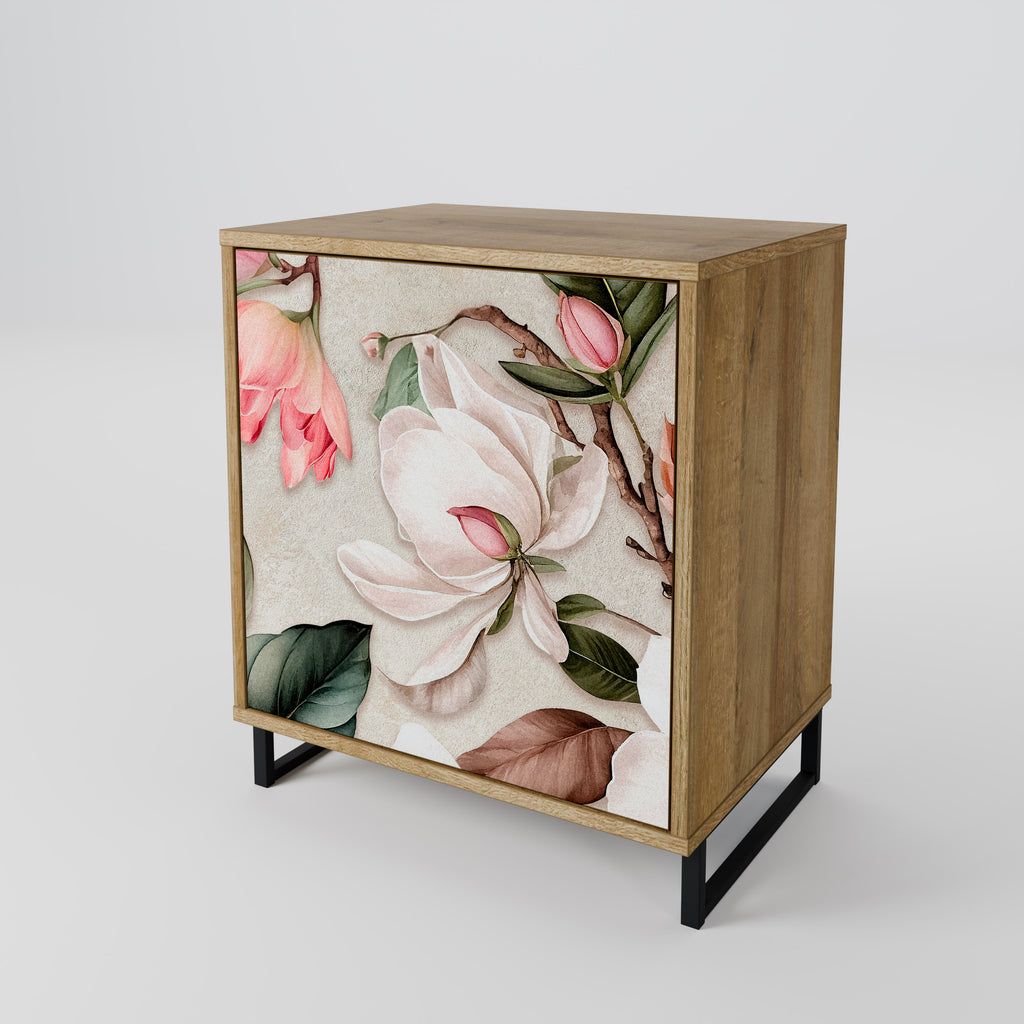 FLORAL GRACE Sideboard mit 1 Tür in Eiche-Optik