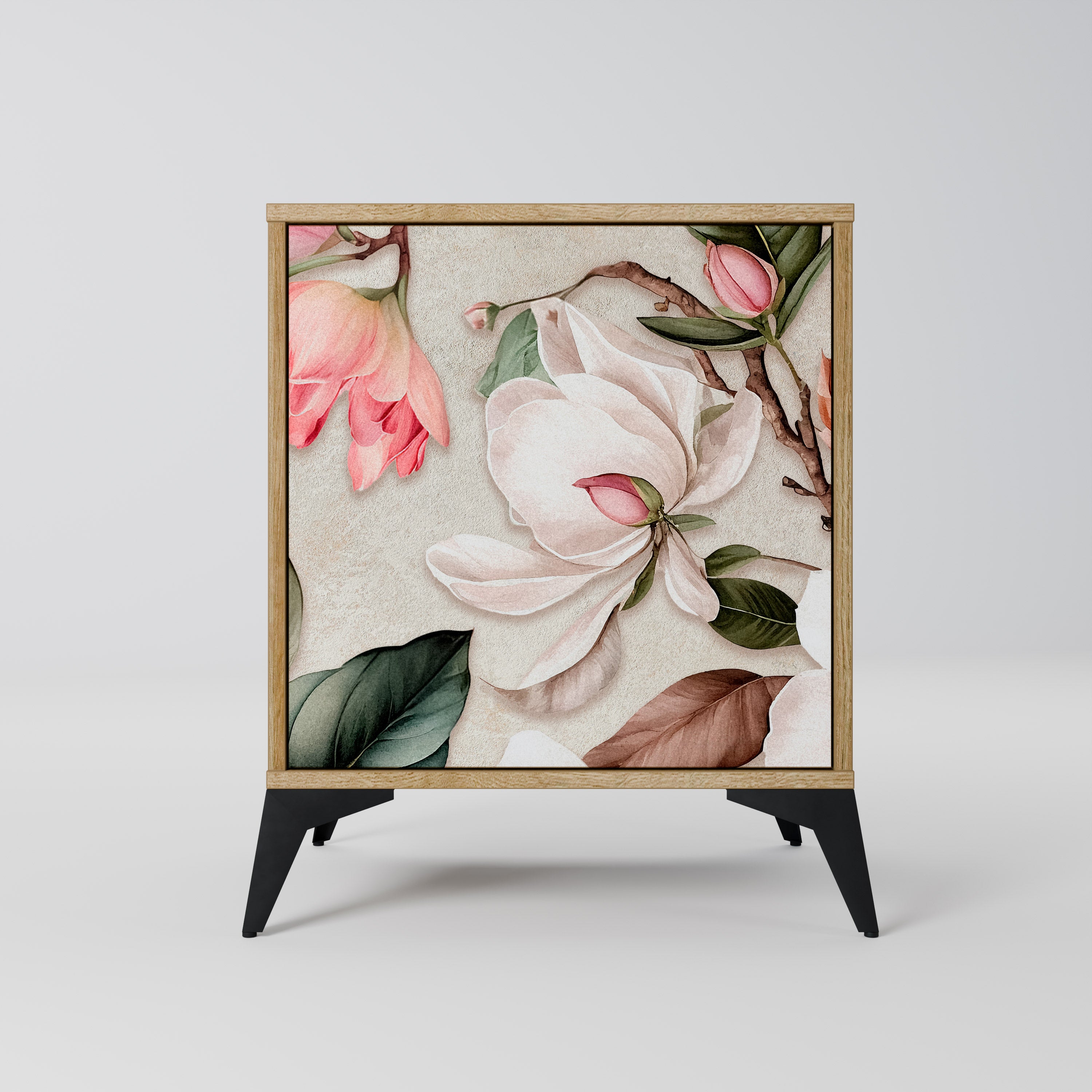 FLORAL GRACE Sideboard mit 1 Tür in Eiche-Optik
