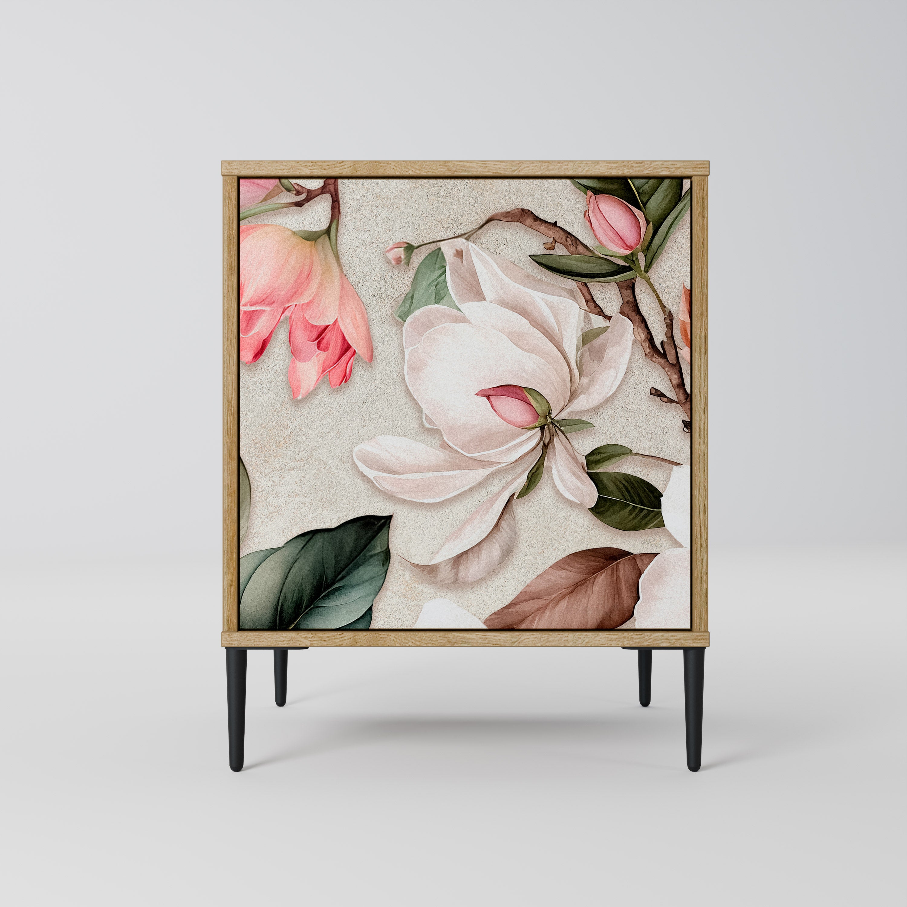 FLORAL GRACE Sideboard mit 1 Tür in Eiche-Optik