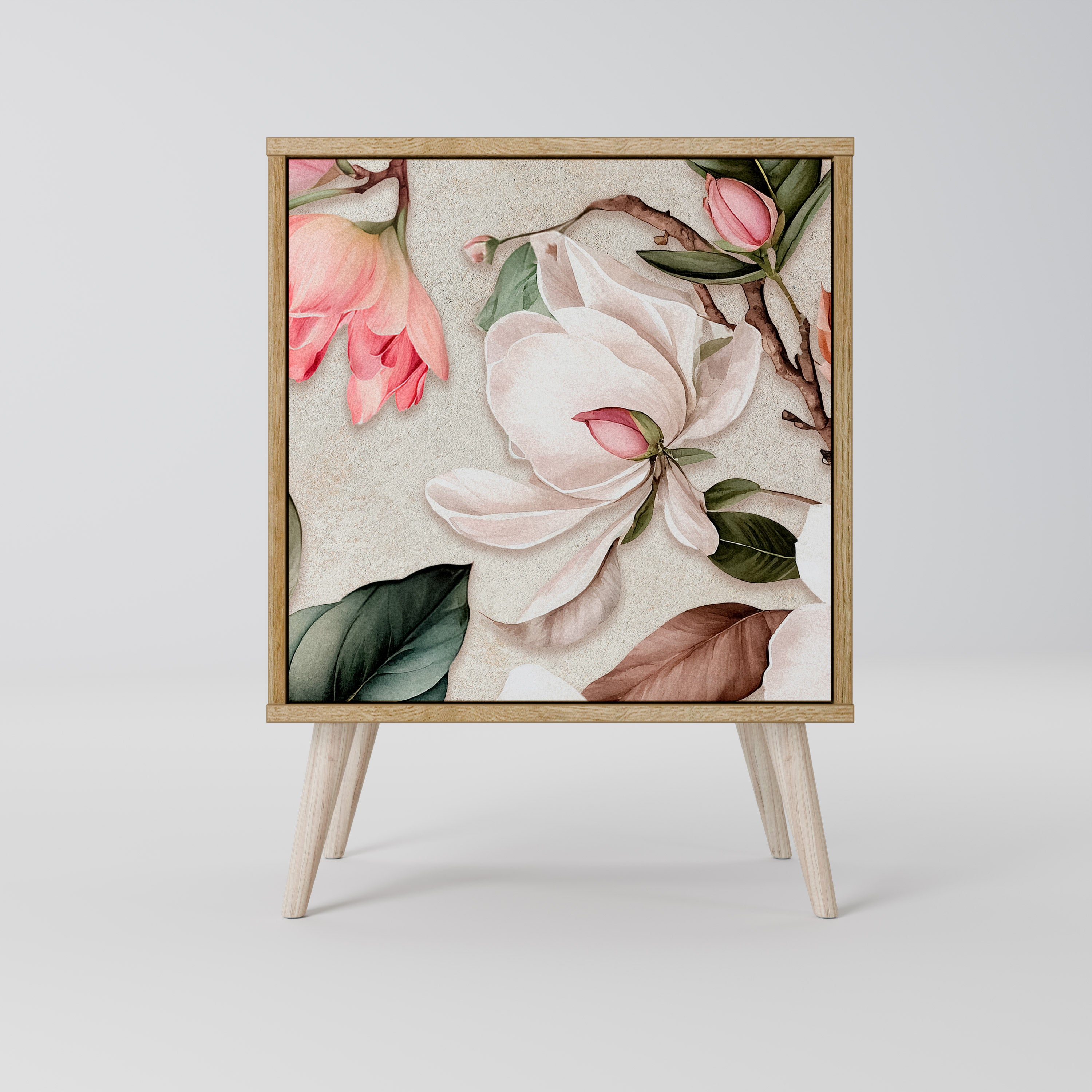 FLORAL GRACE Sideboard mit 1 Tür in Eiche-Optik