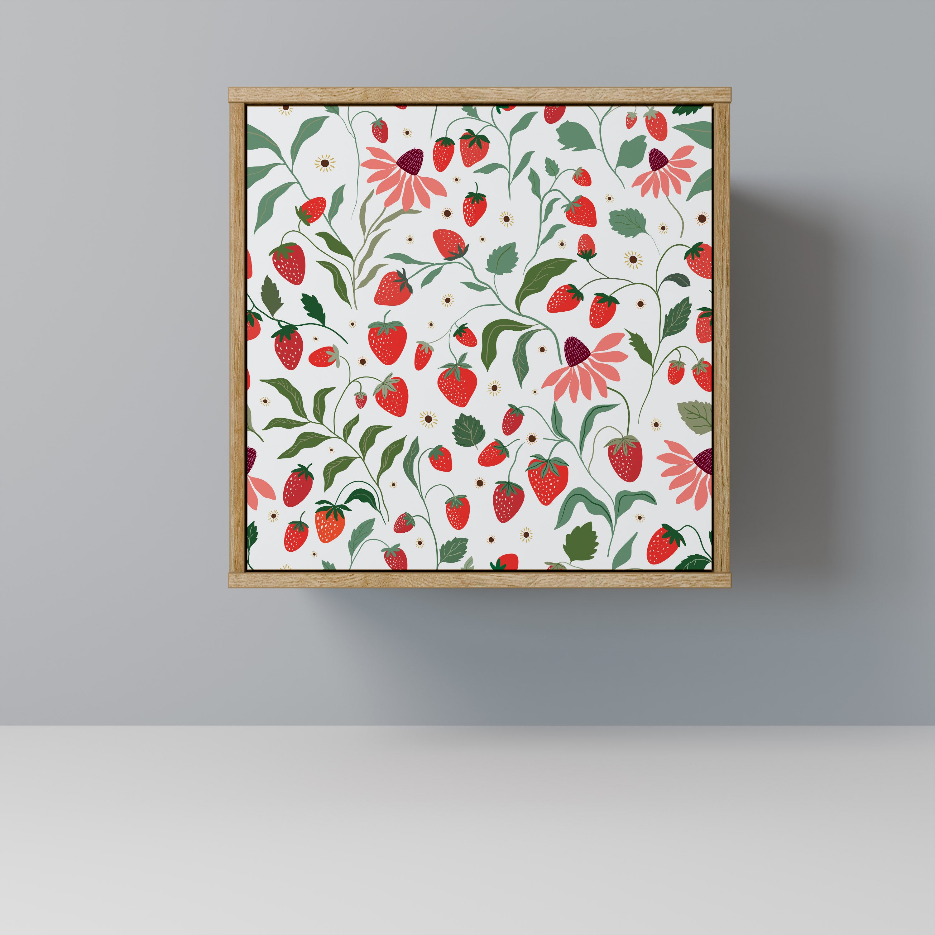 FLOWERS AND STRAWBERRIES Sideboard mit 1 Tür in Eiche-Optik