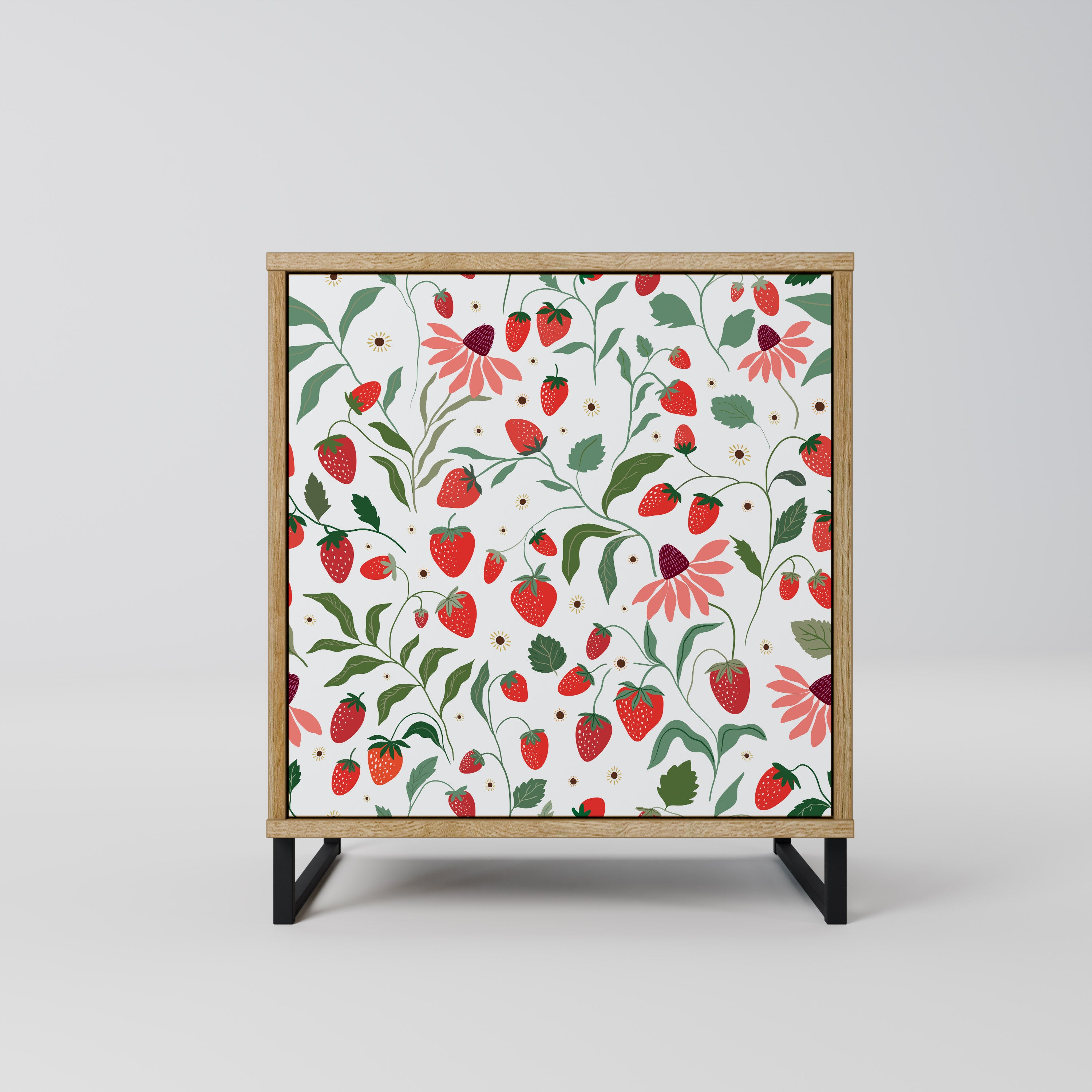 FLOWERS AND STRAWBERRIES Sideboard mit 1 Tür in Eiche-Optik