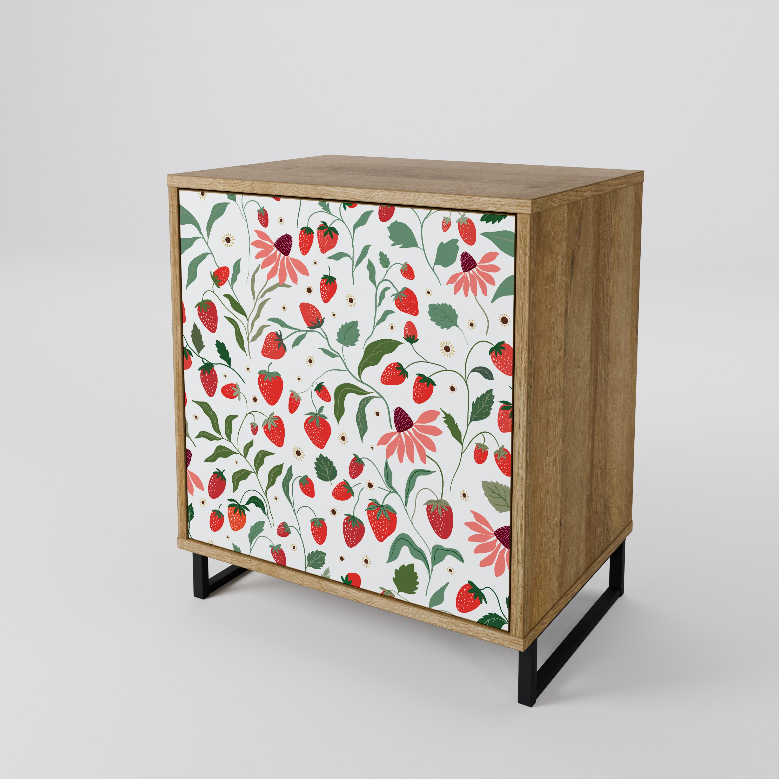 FLOWERS AND STRAWBERRIES Sideboard mit 1 Tür in Eiche-Optik