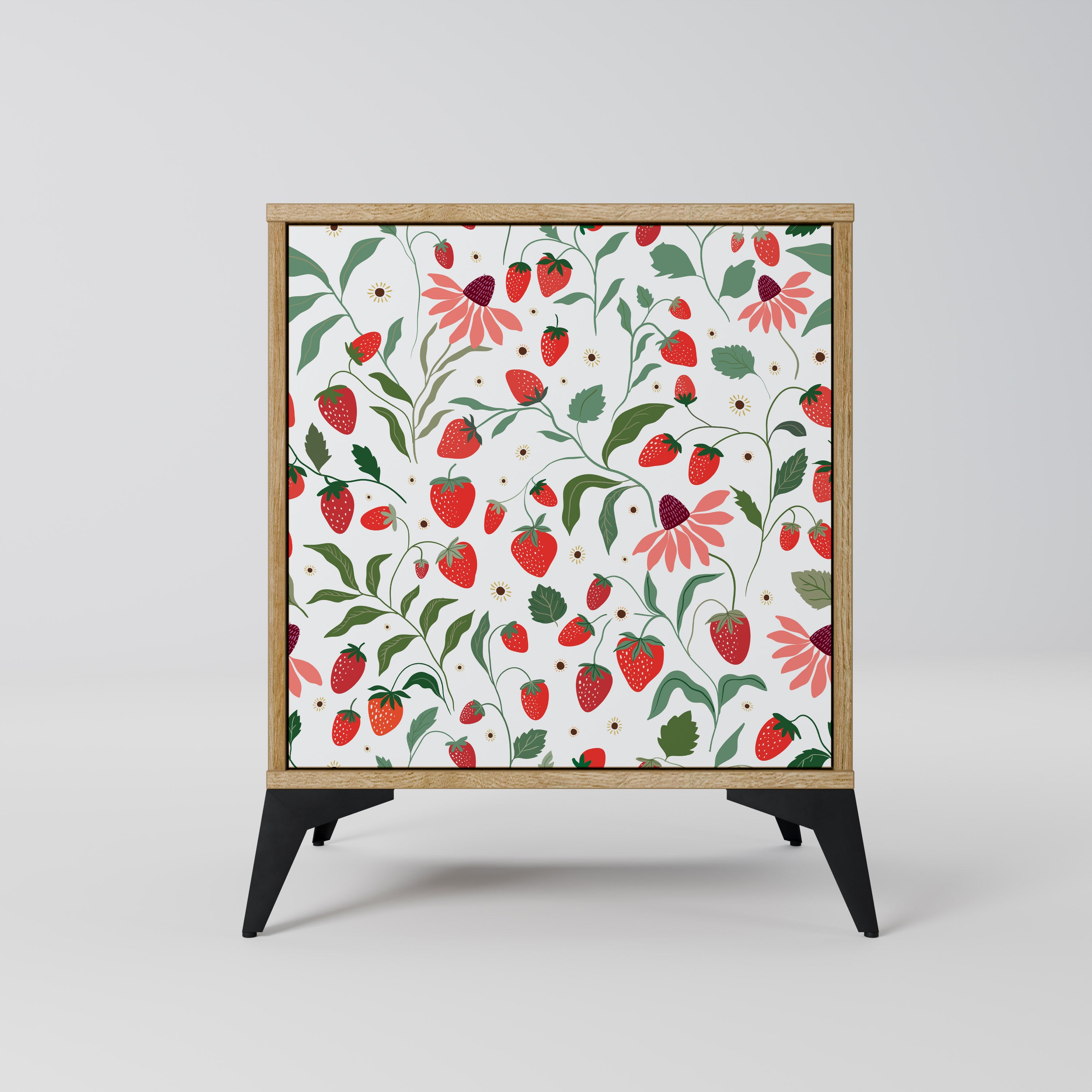 FLOWERS AND STRAWBERRIES Sideboard mit 1 Tür in Eiche-Optik