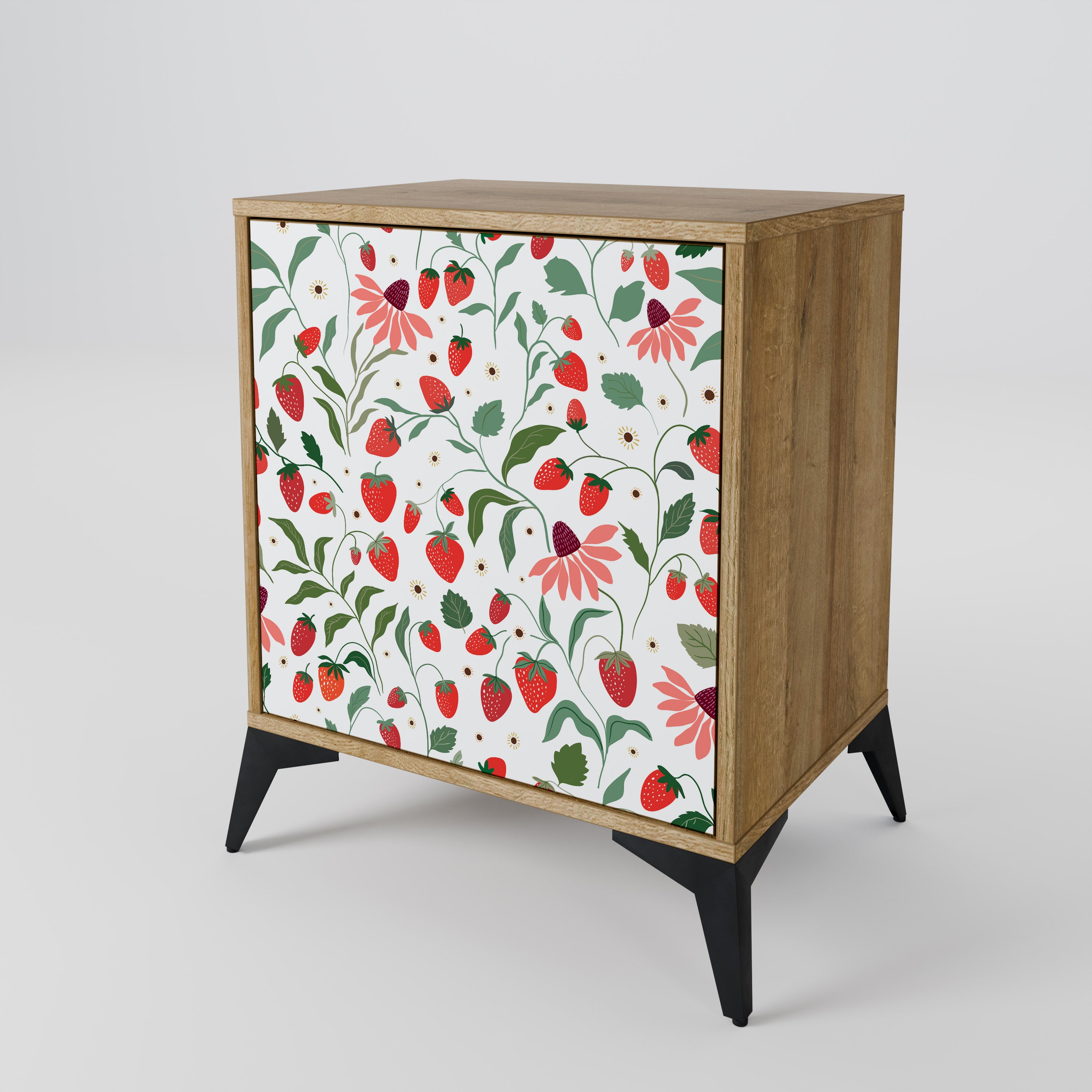 FLOWERS AND STRAWBERRIES Sideboard mit 1 Tür in Eiche-Optik