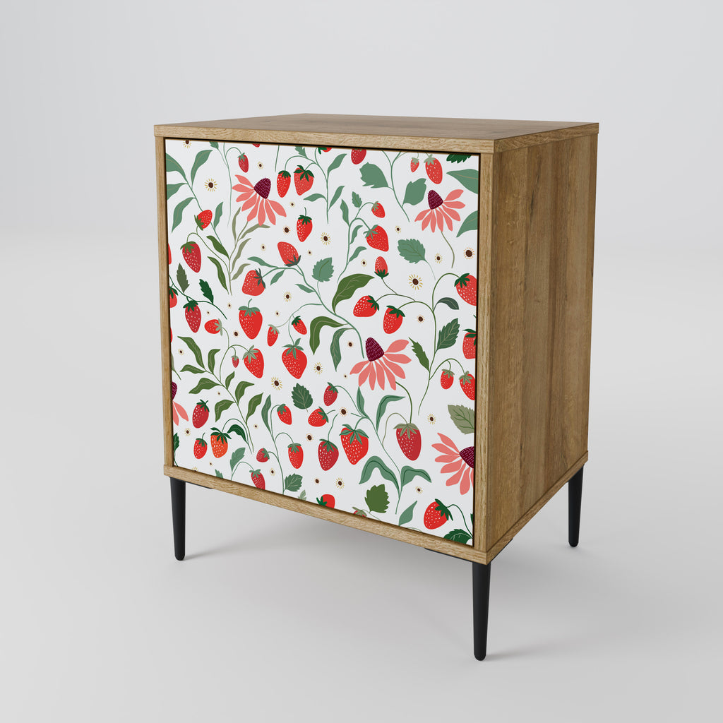 FLOWERS AND STRAWBERRIES Sideboard mit 1 Tür in Eiche-Optik
