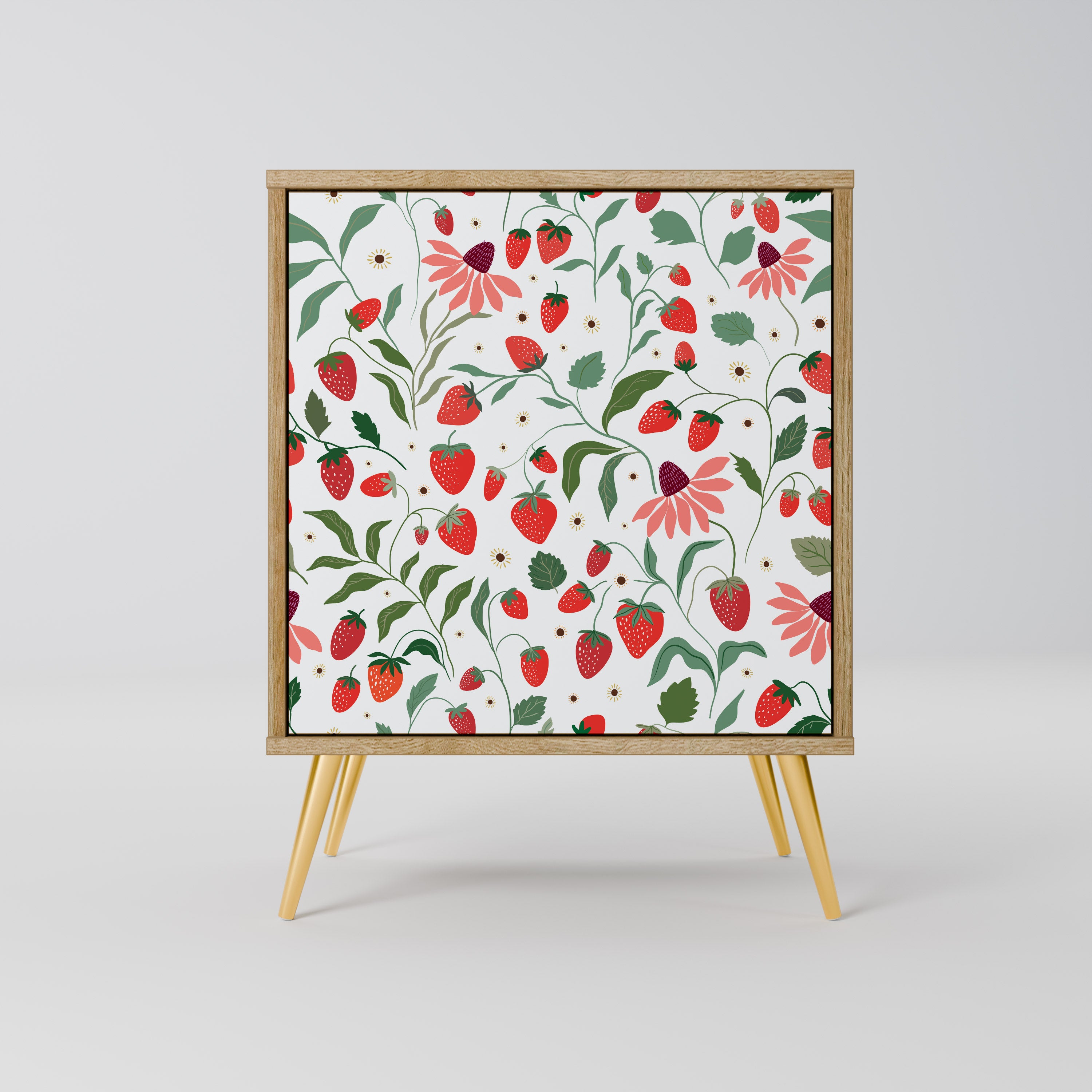 FLOWERS AND STRAWBERRIES Sideboard mit 1 Tür in Eiche-Optik