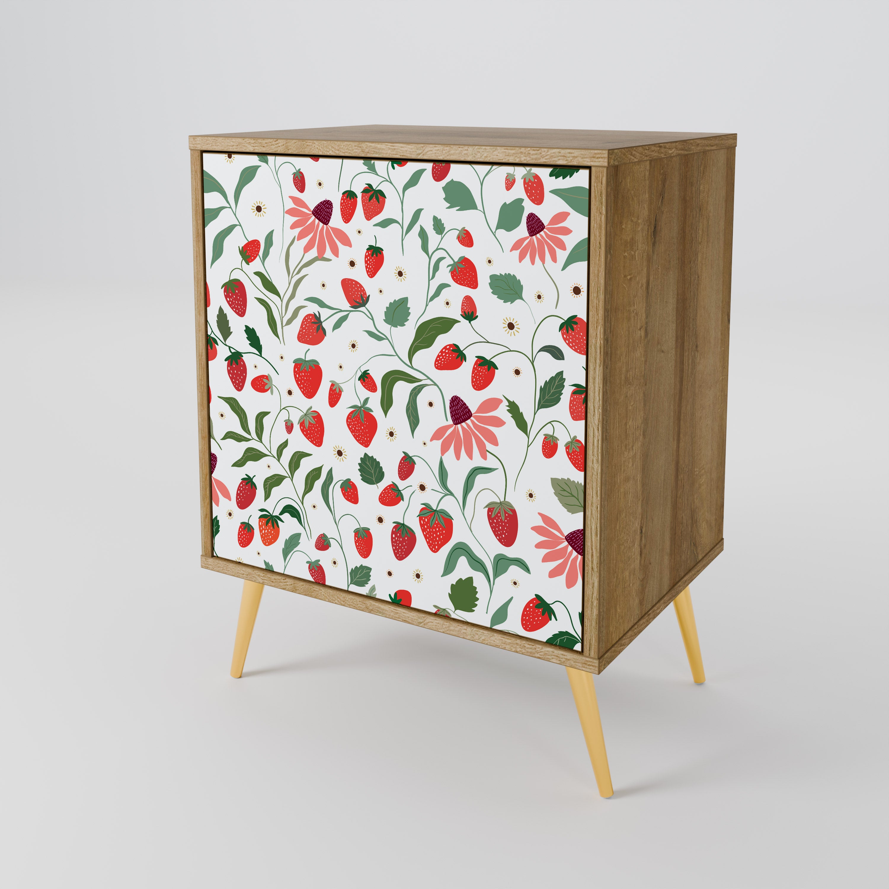 FLOWERS AND STRAWBERRIES Sideboard mit 1 Tür in Eiche-Optik