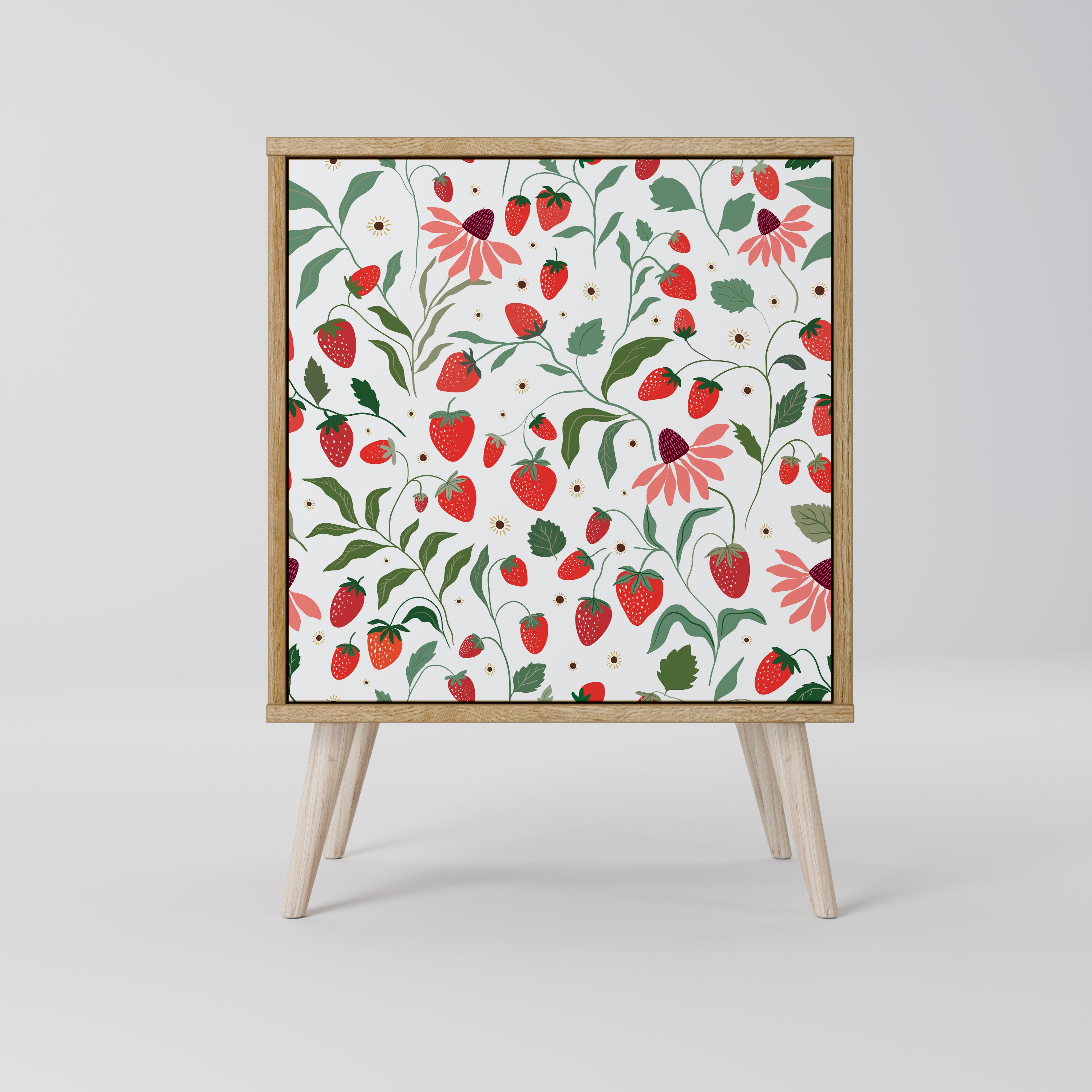 FLOWERS AND STRAWBERRIES Sideboard mit 1 Tür in Eiche-Optik