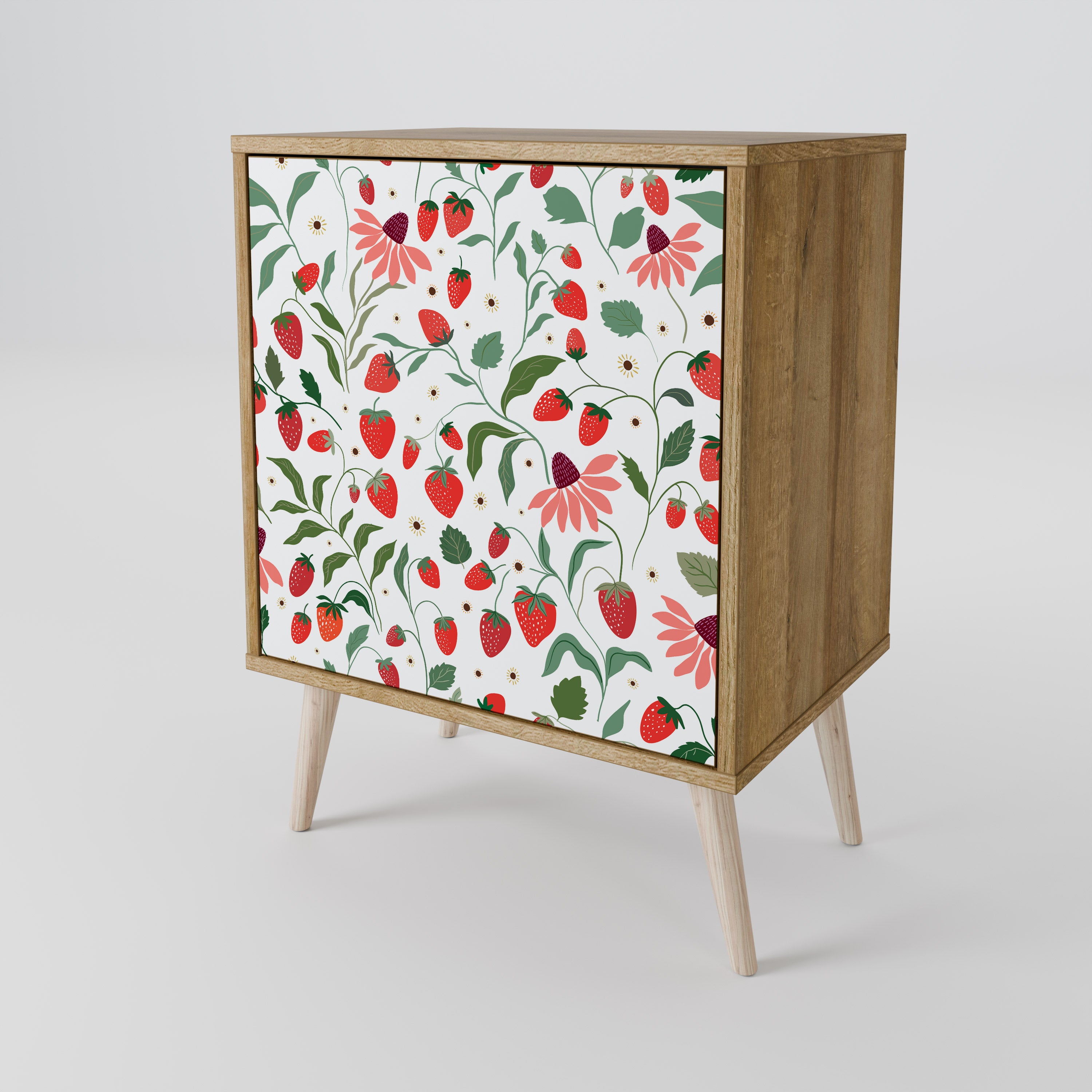 FLOWERS AND STRAWBERRIES Sideboard mit 1 Tür in Eiche-Optik