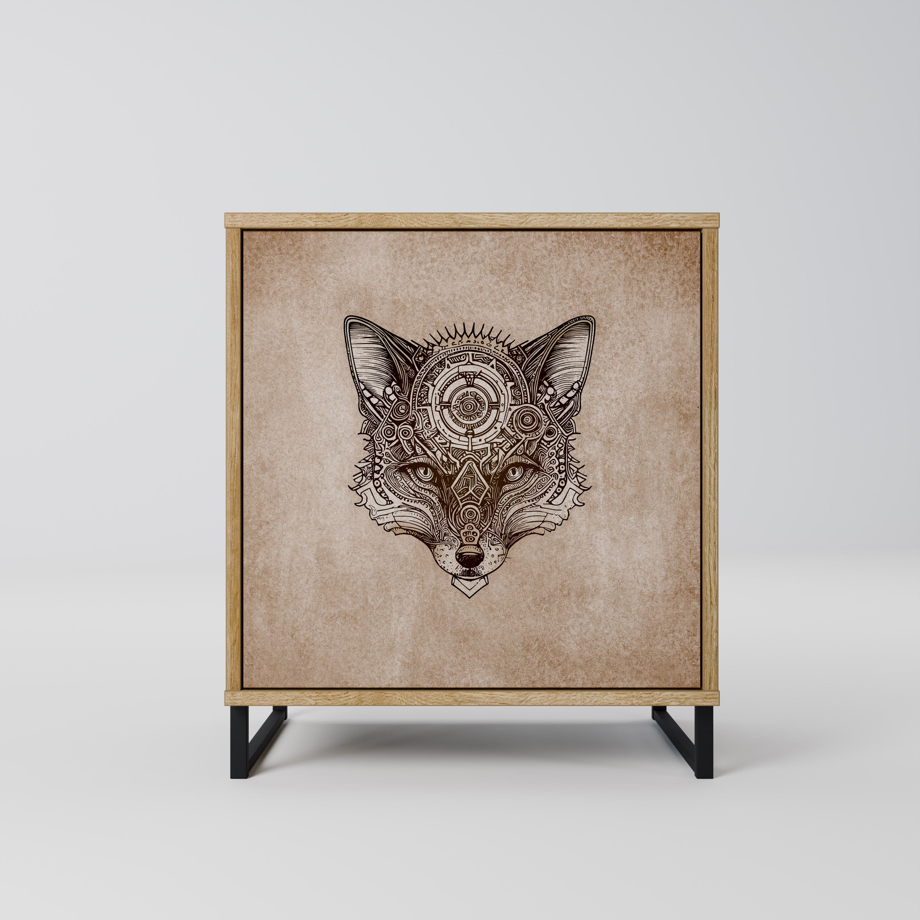 STEAMPUNK CLAN Sideboard mit 1 Tür in Eiche-Optik