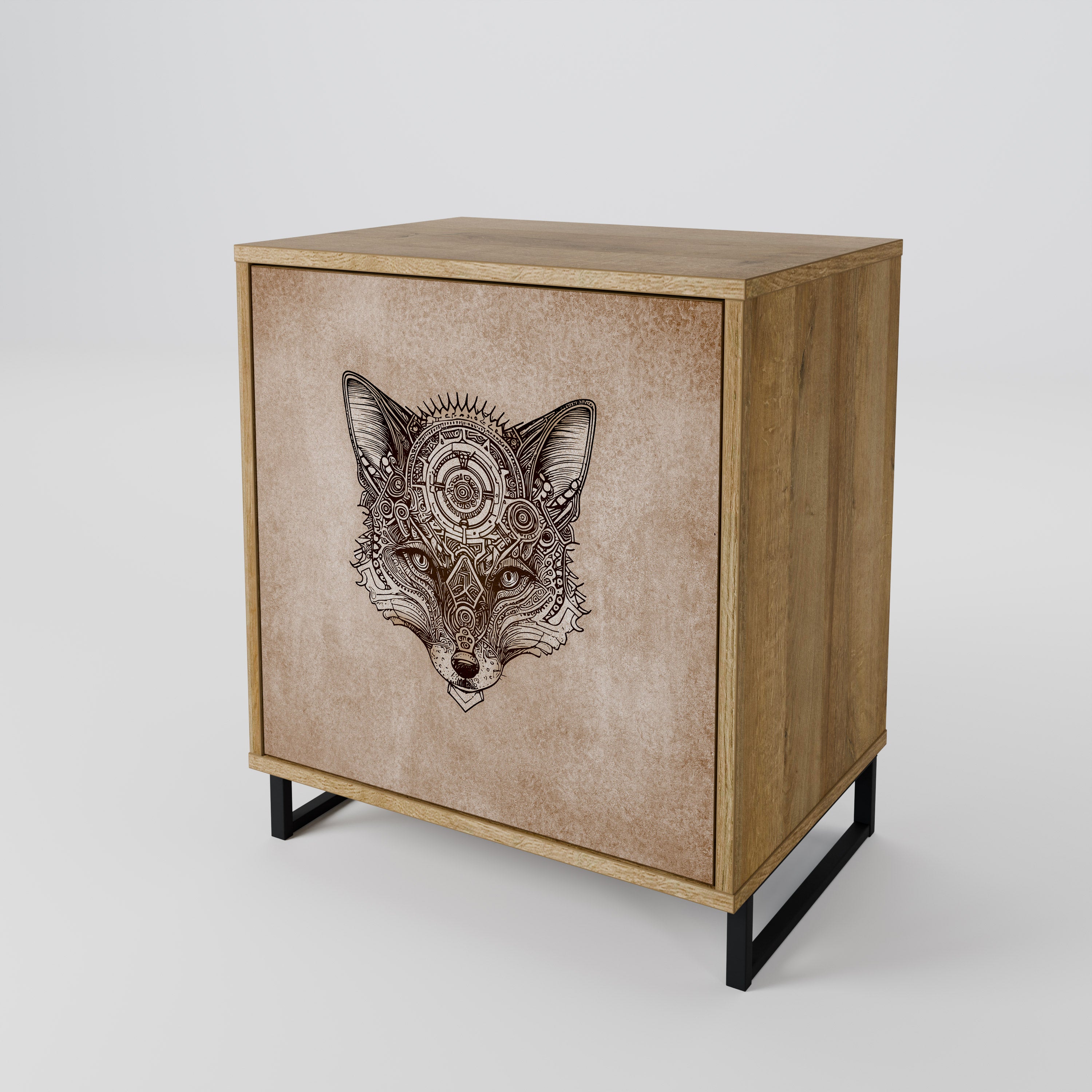 STEAMPUNK CLAN Sideboard mit 1 Tür in Eiche-Optik