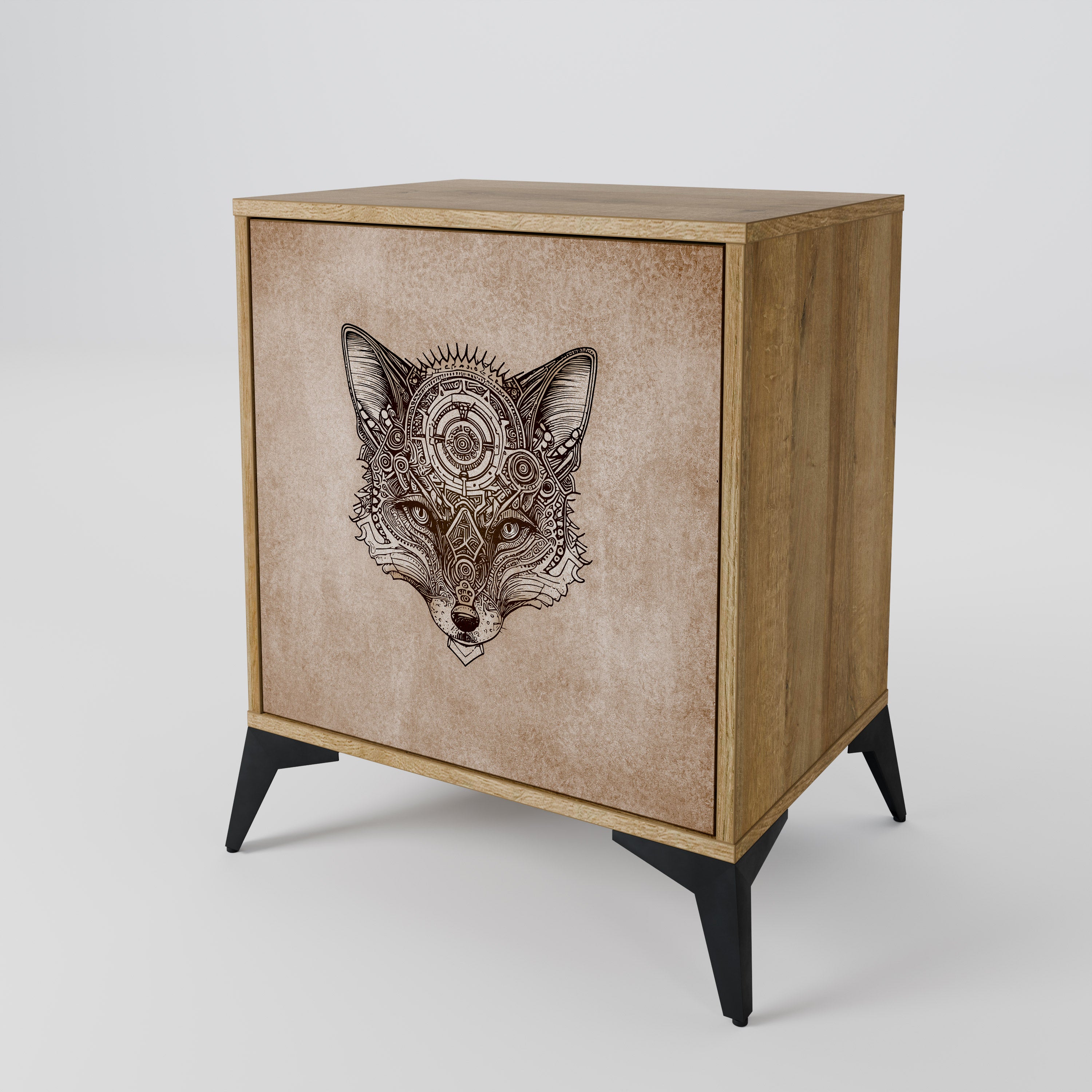 STEAMPUNK CLAN Sideboard mit 1 Tür in Eiche-Optik