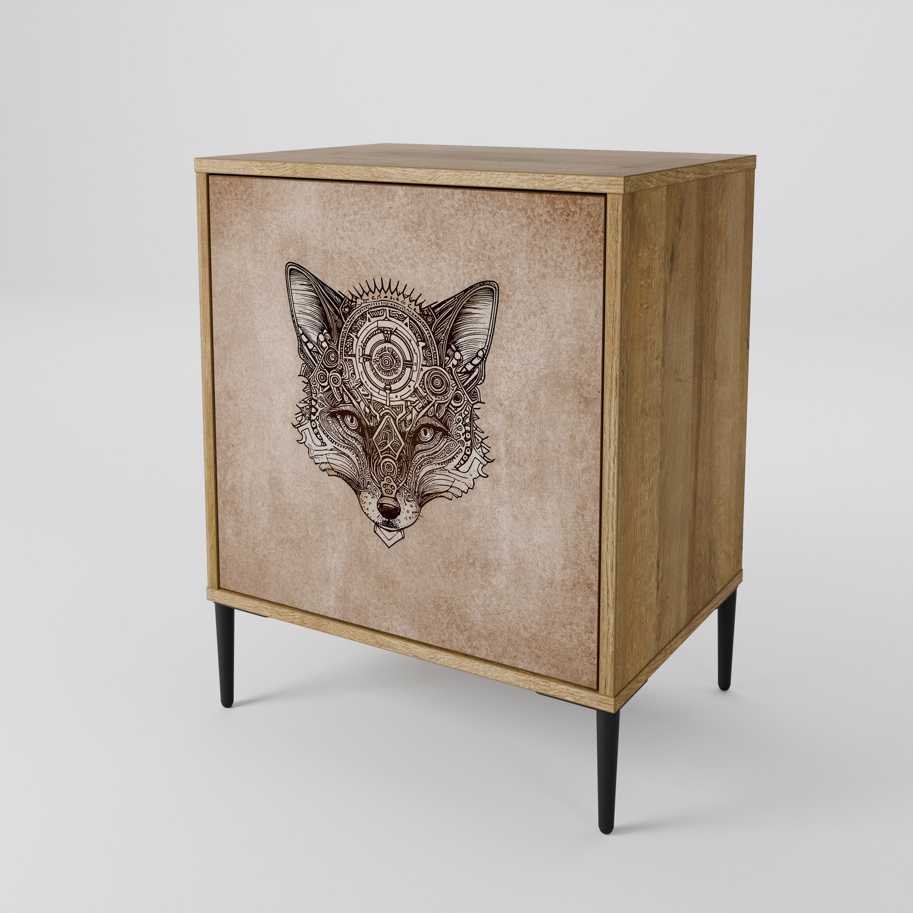 STEAMPUNK CLAN Sideboard mit 1 Tür in Eiche-Optik