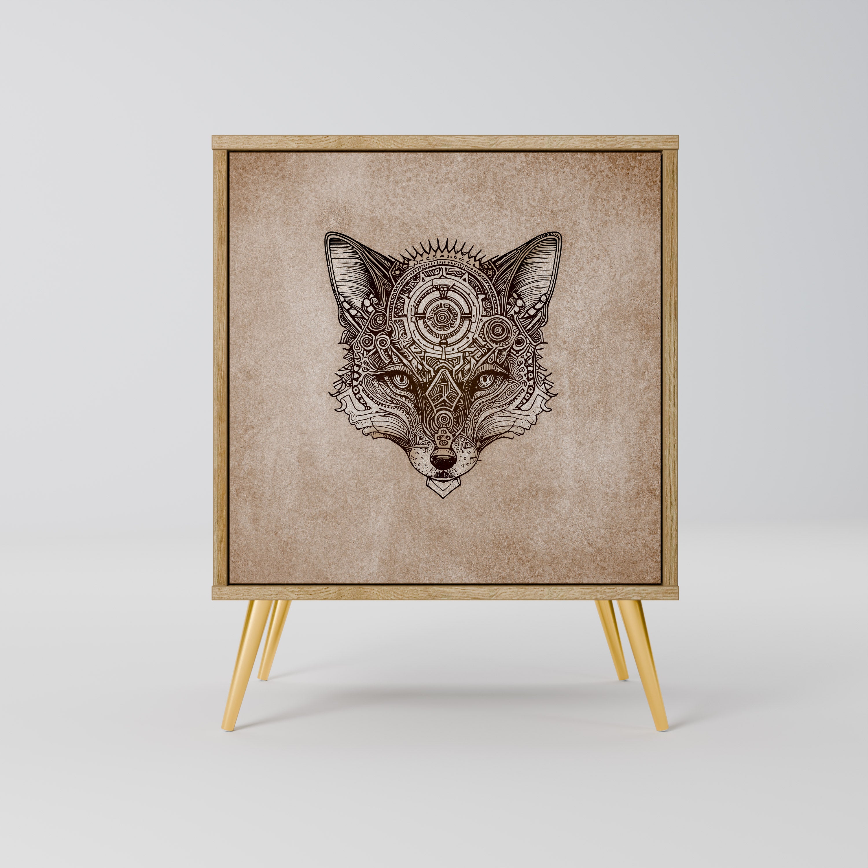 STEAMPUNK CLAN Sideboard mit 1 Tür in Eiche-Optik