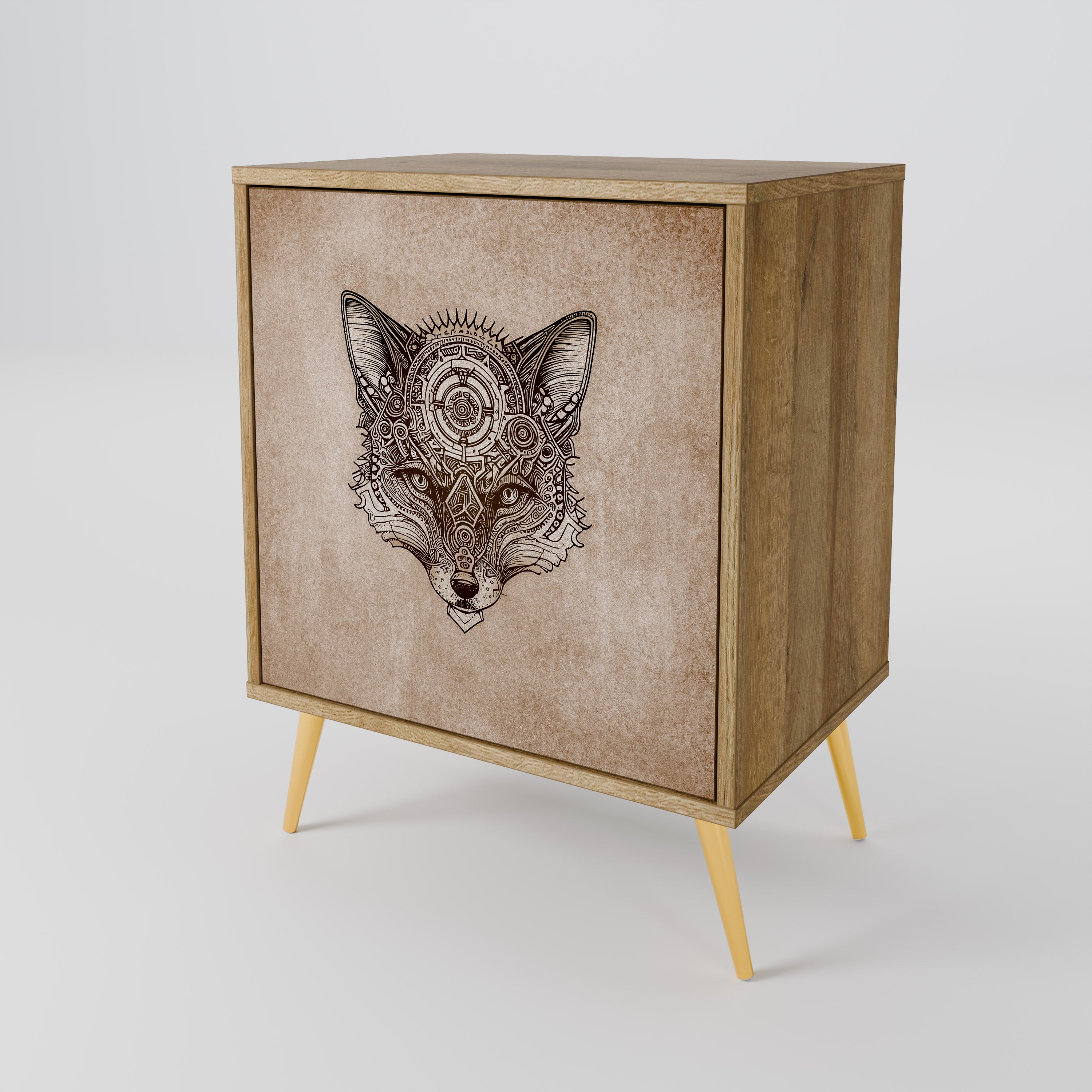 STEAMPUNK CLAN Sideboard mit 1 Tür in Eiche-Optik