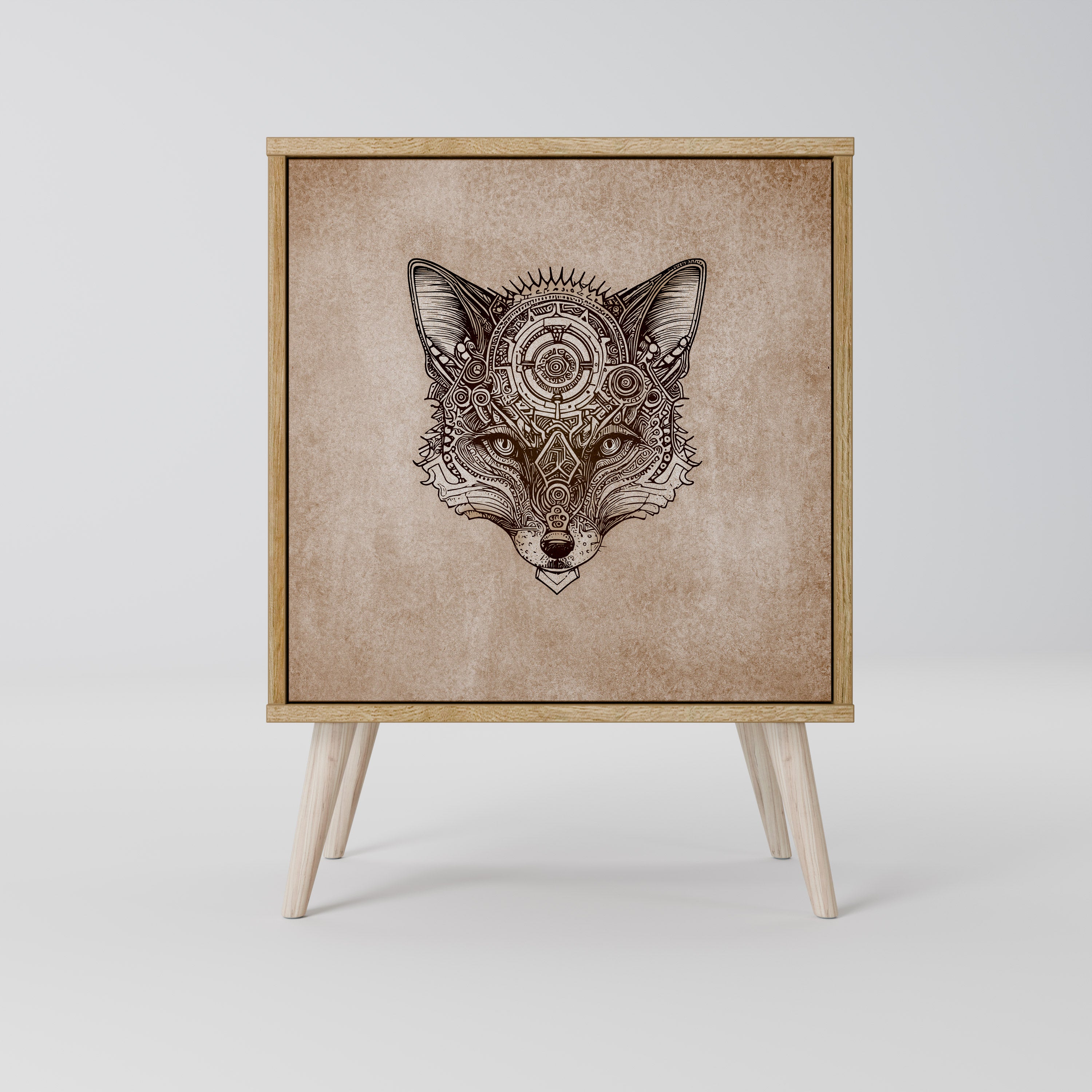 STEAMPUNK CLAN Sideboard mit 1 Tür in Eiche-Optik