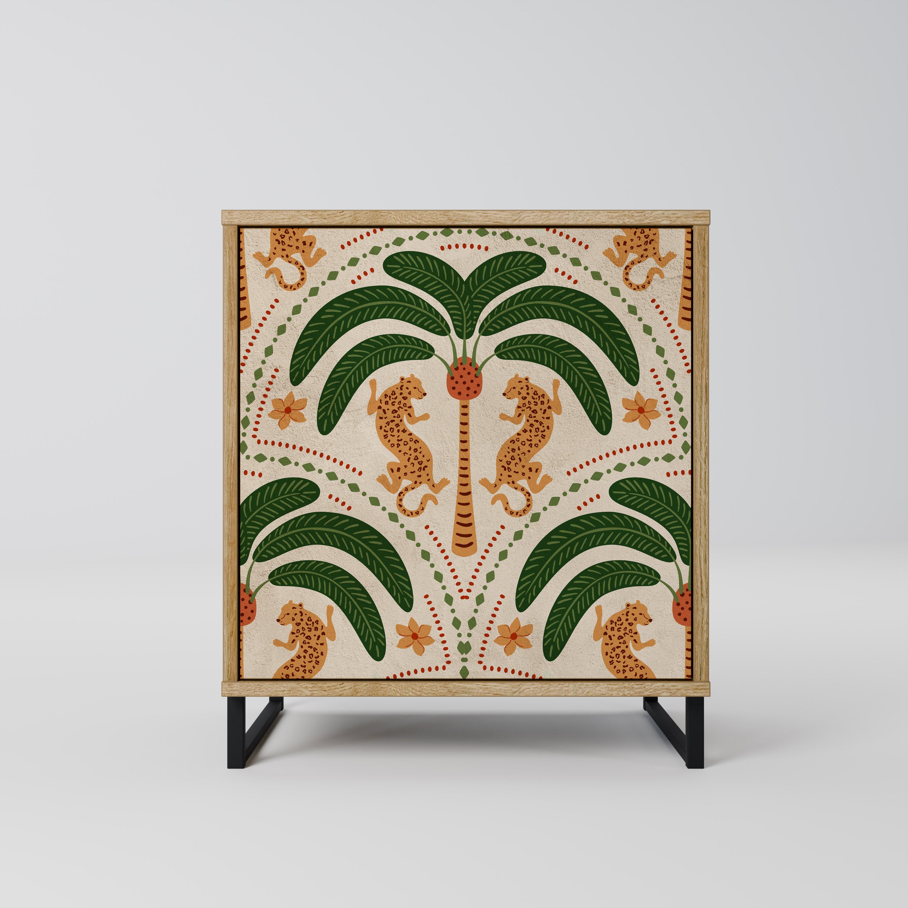 DANCING PREDATORS Sideboard mit 1 Tür in Eiche-Optik