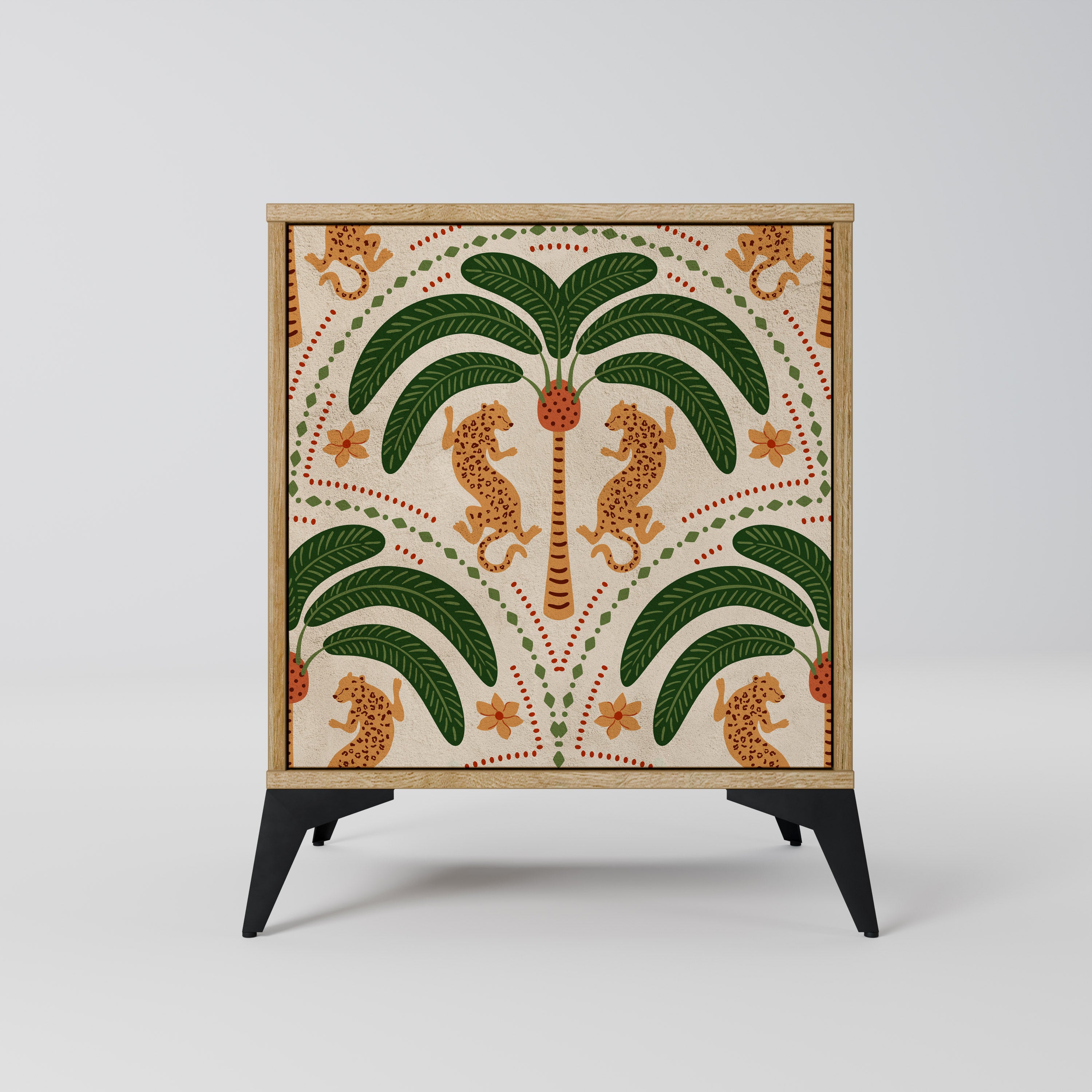 DANCING PREDATORS Sideboard mit 1 Tür in Eiche-Optik