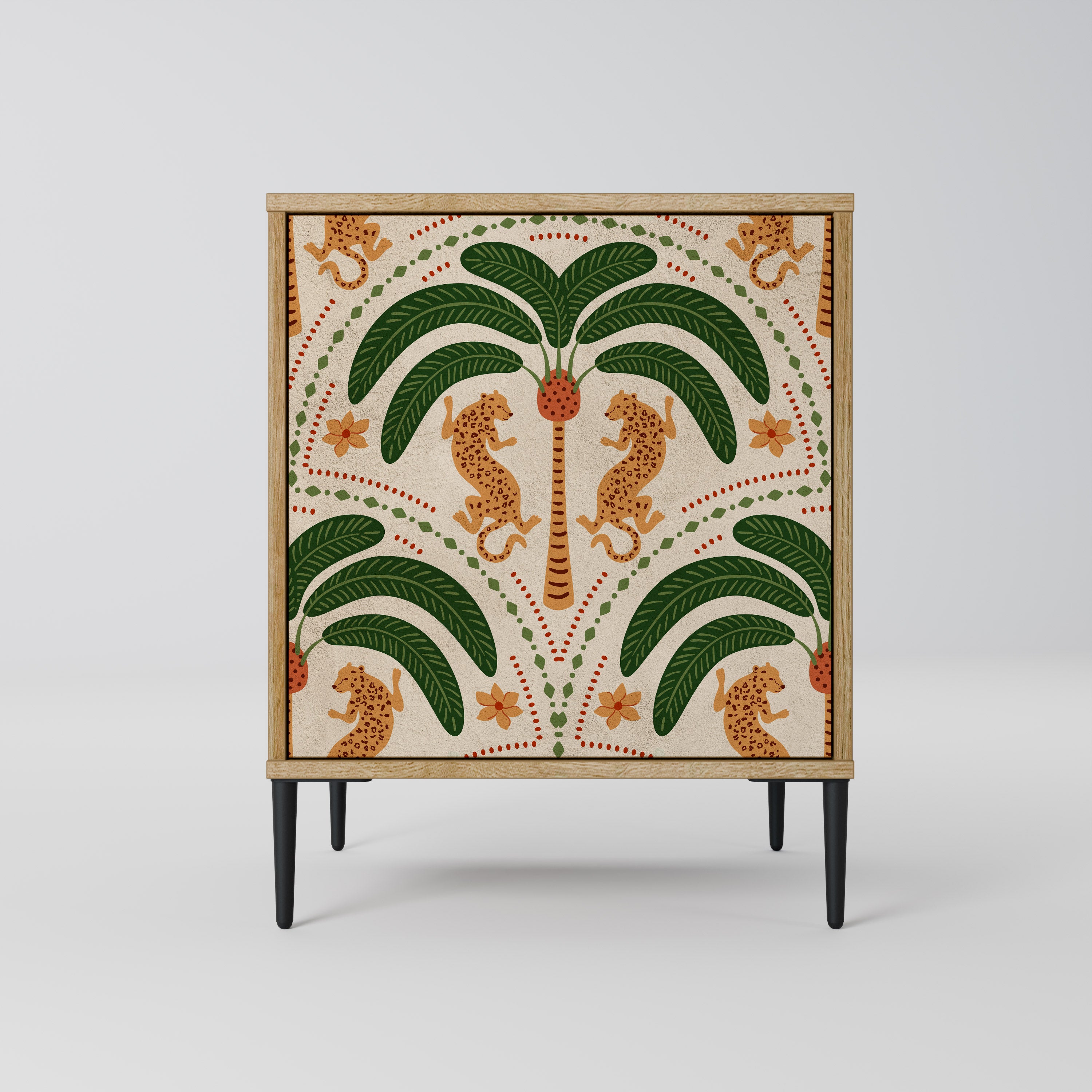 DANCING PREDATORS Sideboard mit 1 Tür in Eiche-Optik