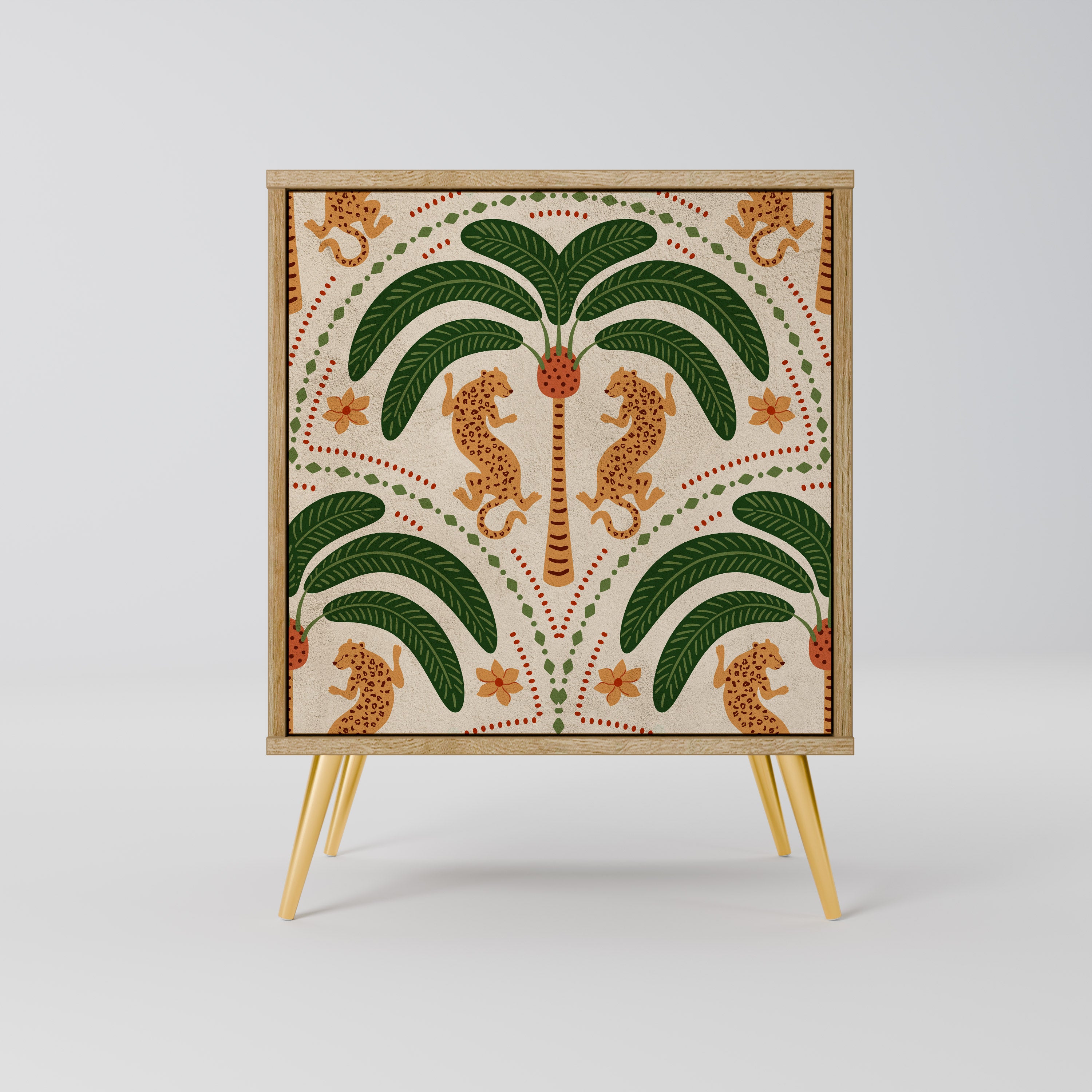 DANCING PREDATORS Sideboard mit 1 Tür in Eiche-Optik