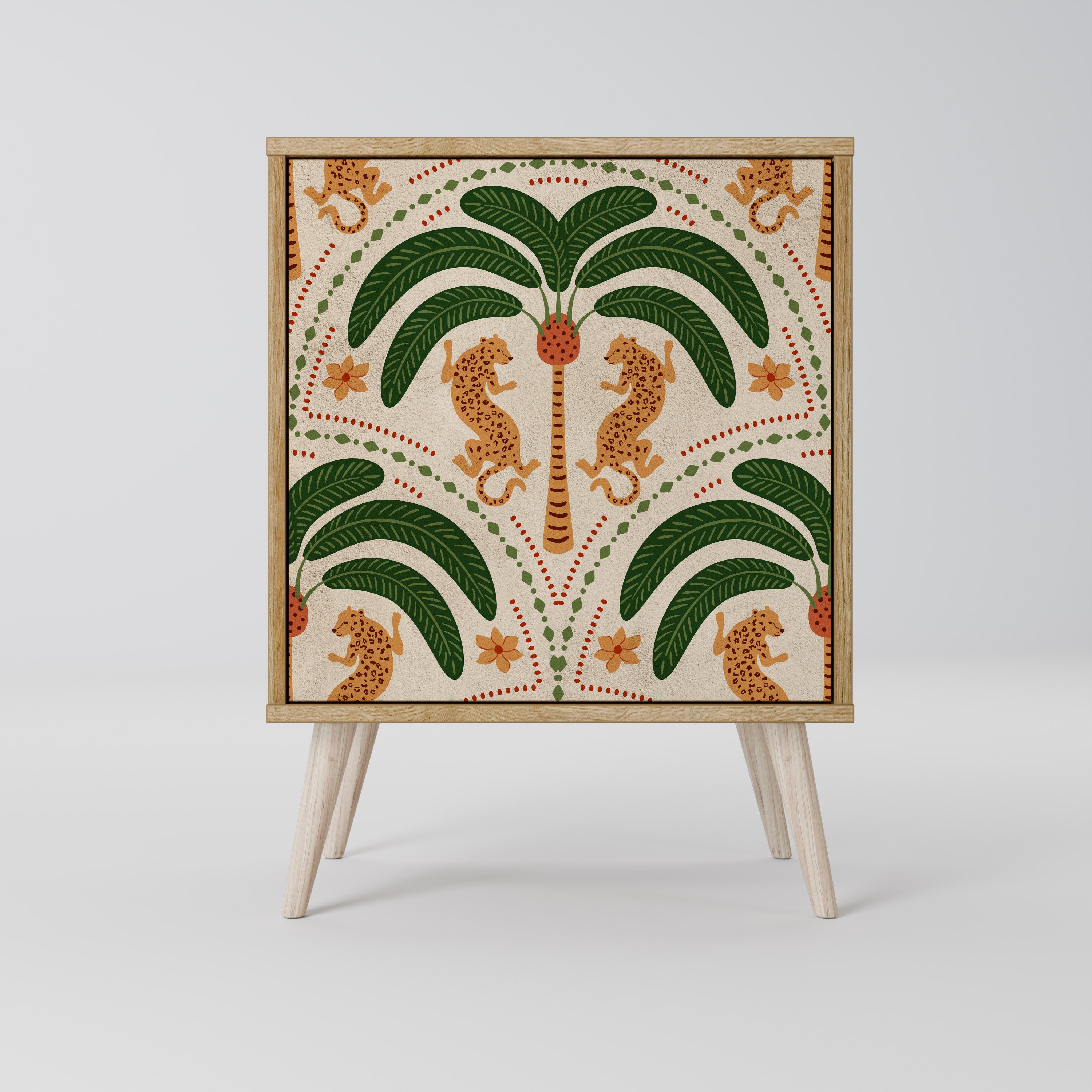 DANCING PREDATORS Sideboard mit 1 Tür in Eiche-Optik