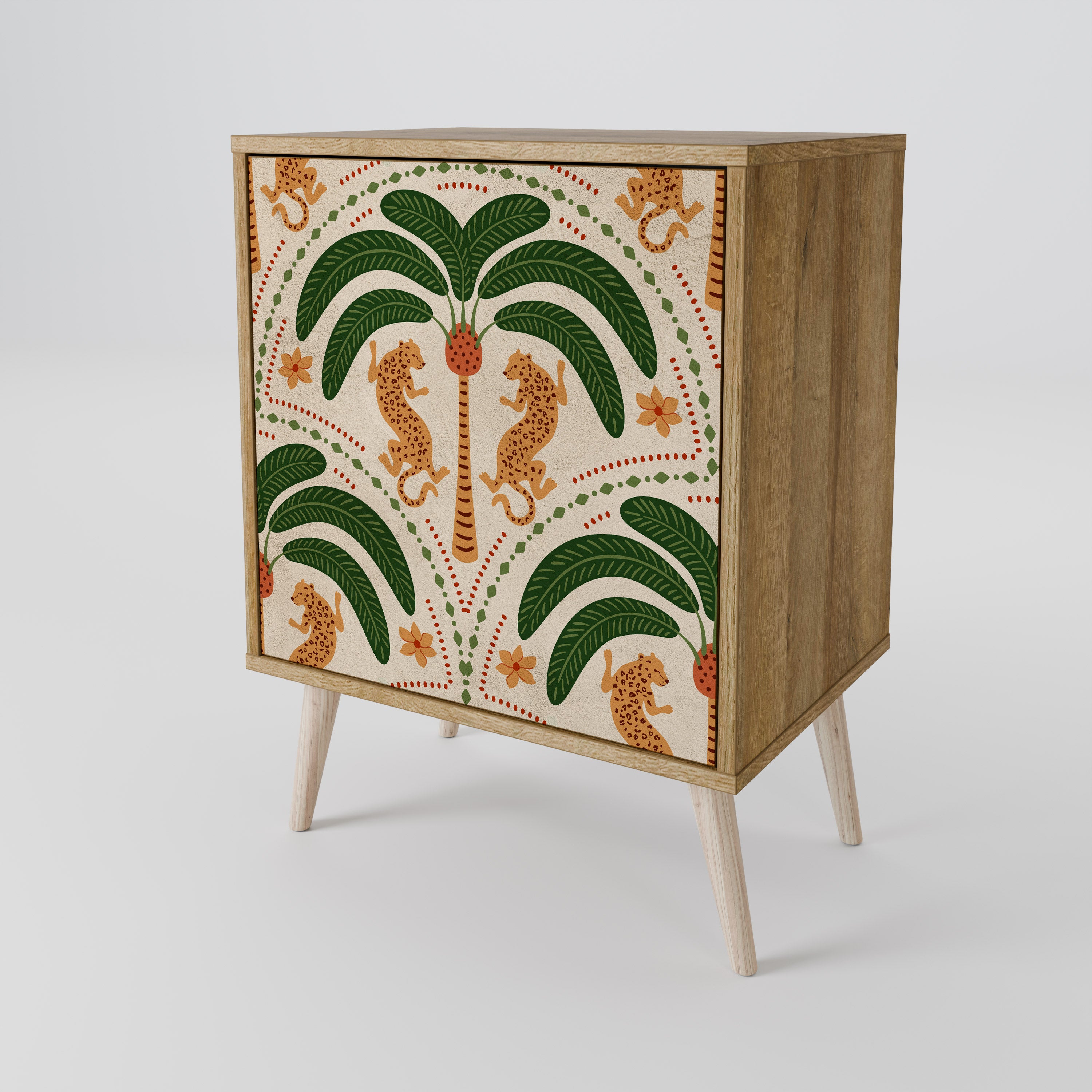 DANCING PREDATORS Sideboard mit 1 Tür in Eiche-Optik