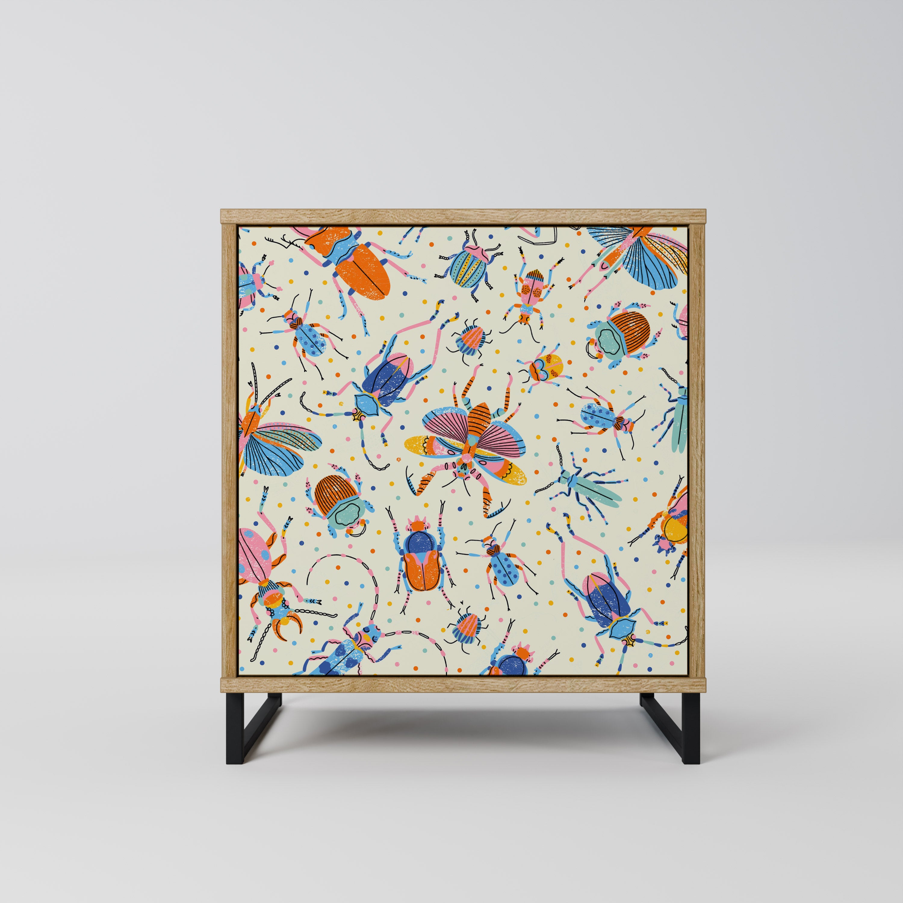 COLORFUL INSECTS Sideboard mit 1 Tür in Eiche-Optik