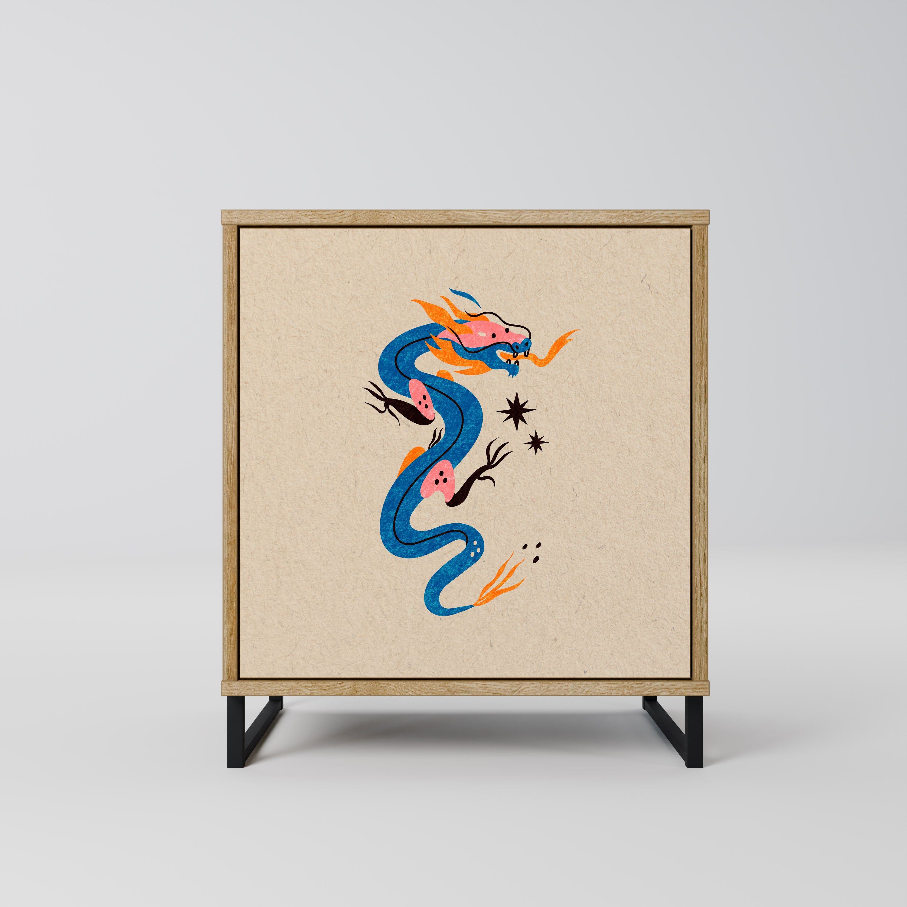 MYTHOLOGICAL CREATURES Sideboard mit 1 Tür in Eiche-Optik