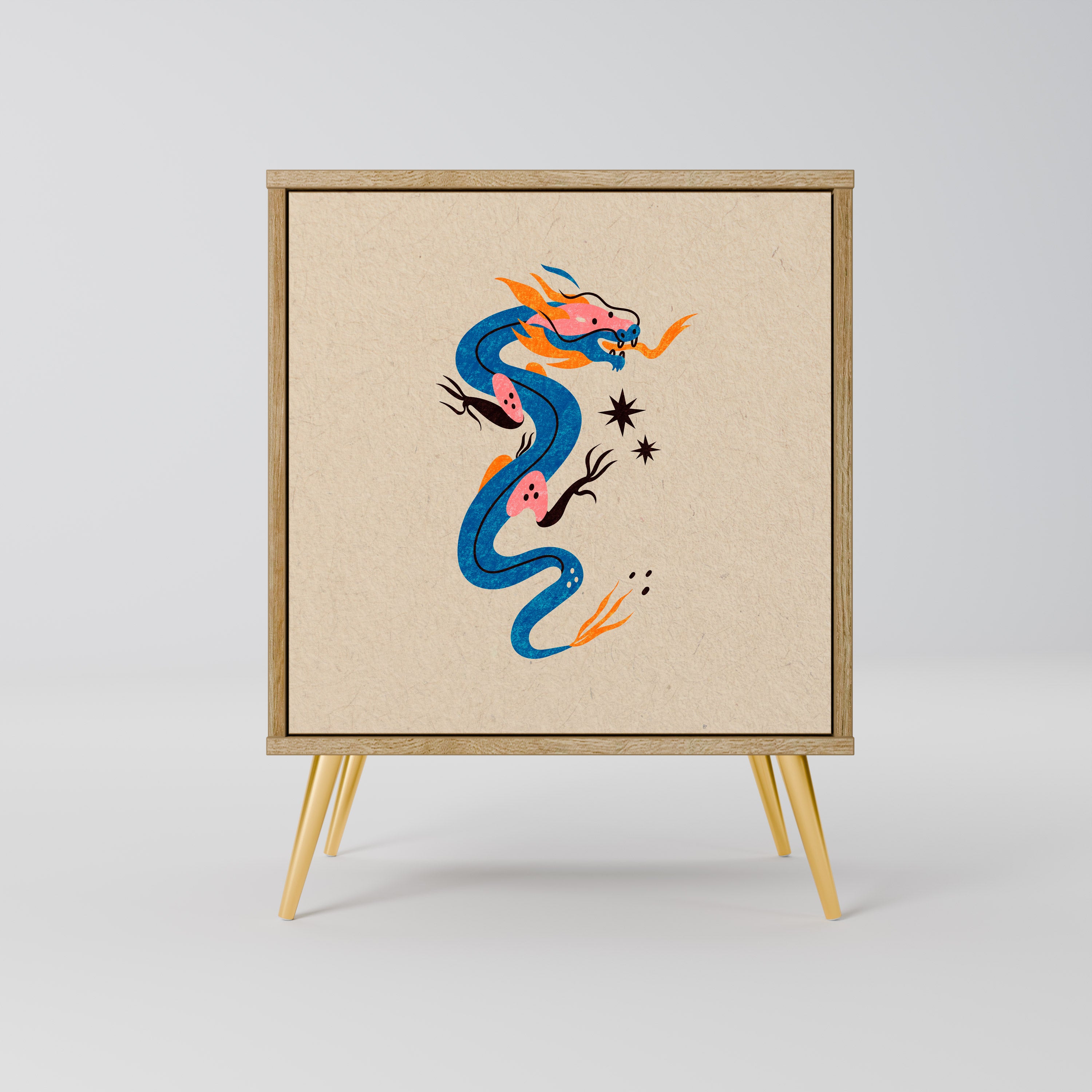 MYTHOLOGICAL CREATURES Sideboard mit 1 Tür in Eiche-Optik