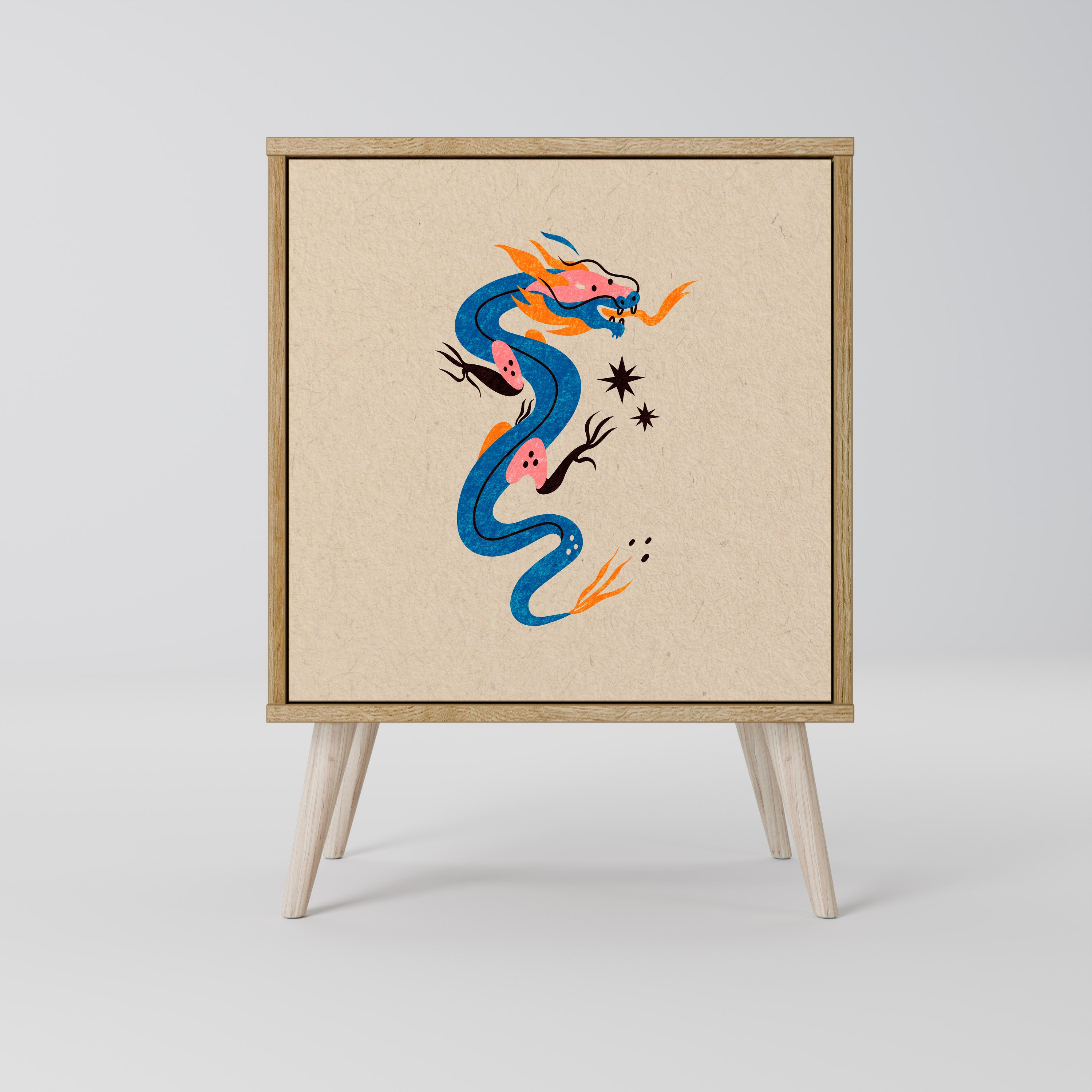 MYTHOLOGICAL CREATURES Sideboard mit 1 Tür in Eiche-Optik