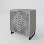 POLYGONAL ARTISTRY 1-Door Sideboard in Grey Finish