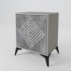 POLYGONAL ARTISTRY 1-Door Sideboard in Grey Finish