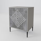 POLYGONAL ARTISTRY 1-Door Sideboard in Grey Finish