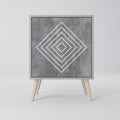POLYGONAL ARTISTRY 1-Door Sideboard in Grey Finish