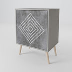 POLYGONAL ARTISTRY 1-Door Sideboard in Grey Finish