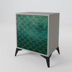 TESSELATED GREENERY 1-Door Sideboard in Grey Finish