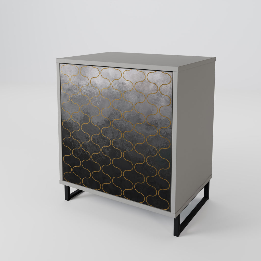 TESSELATED GRAYISH 1-Door Sideboard in Grey Finish