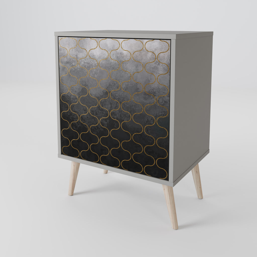 TESSELATED GRAYISH 1-Door Sideboard in Grey Finish